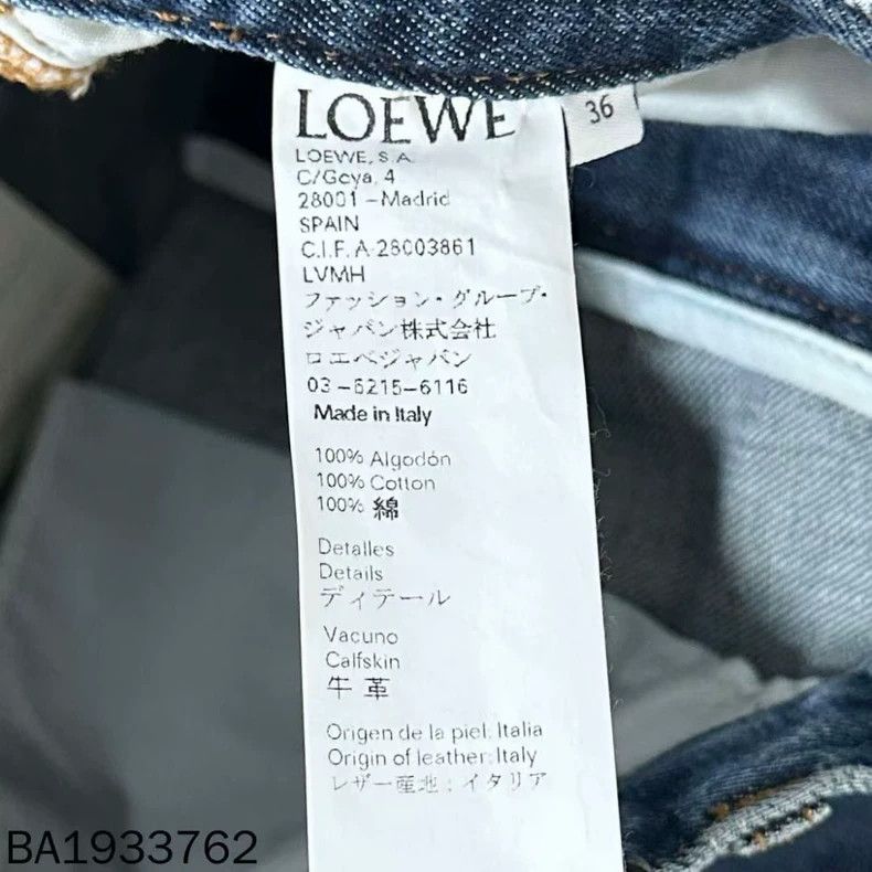 Loewe LOEWE Irregularly pieced leather skirt with denim Size 24" / US 00 / IT 34 - 6 Thumbnail