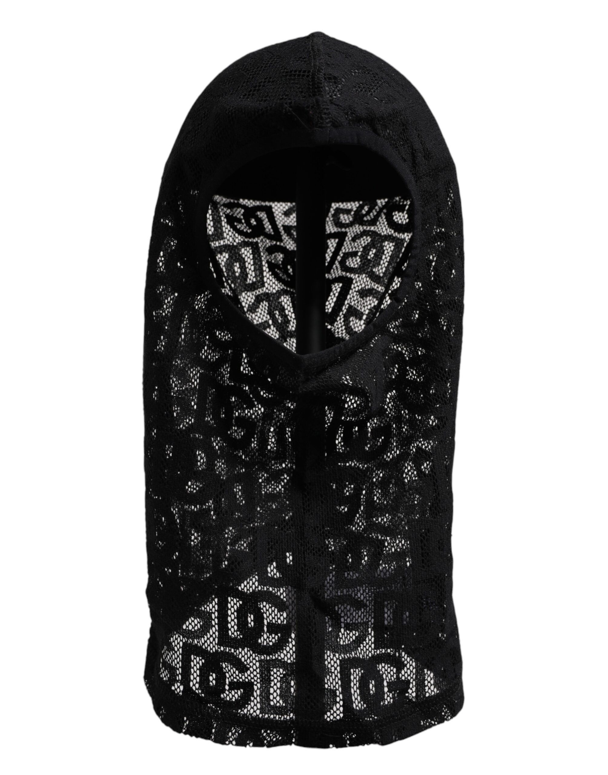Dolce & Gabbana Black Logo Mesh Cotton Ski Mask Balaclava Men's Hat Size ONE SIZE - 1 Thumbnail