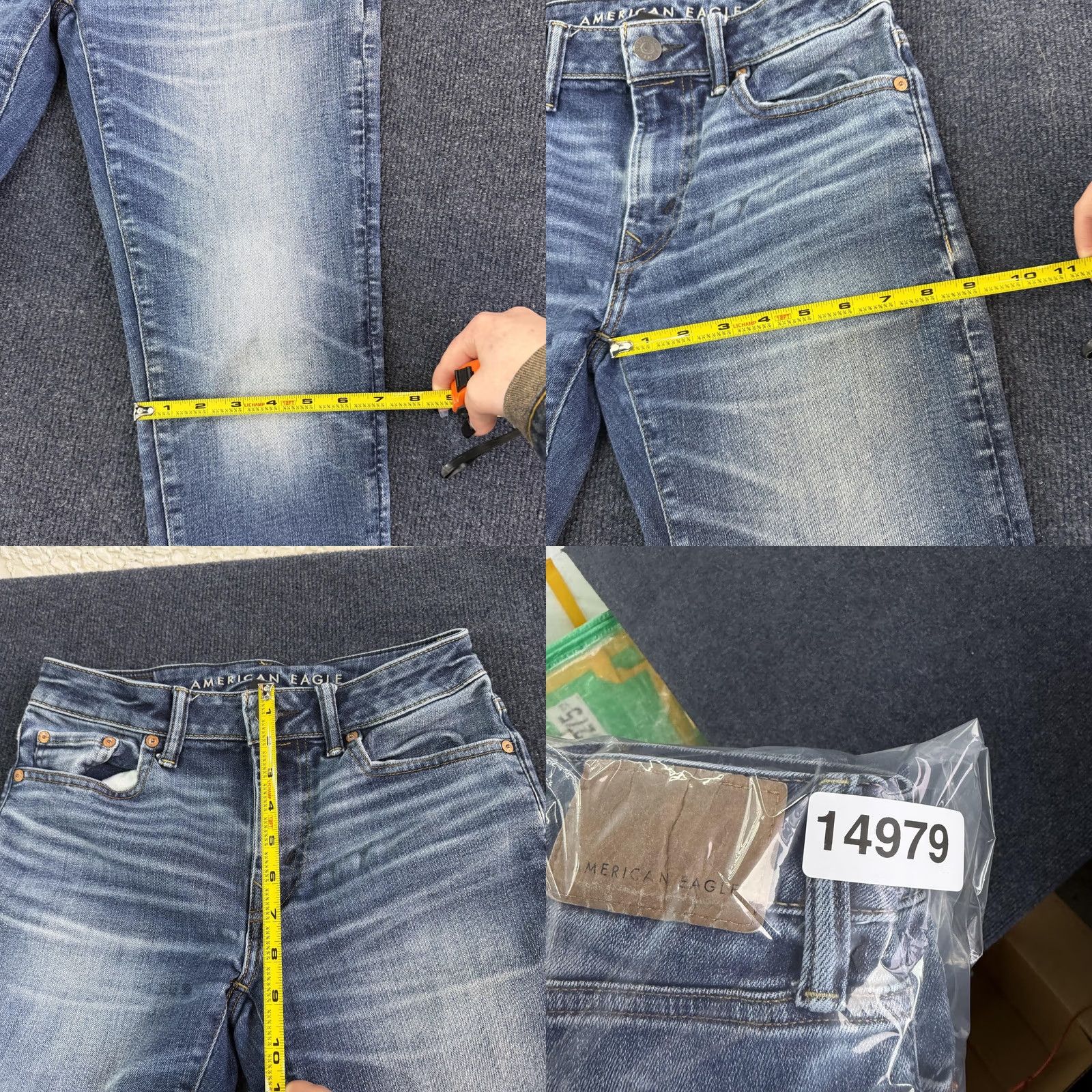 American Eagle Outfitters American Eagle Airflex+ Temp Tech Jeans Mens 28x30 Medium Wash Slim Skinny Denim Shirt? Size US 28 / EU 44 - 9 Thumbnail