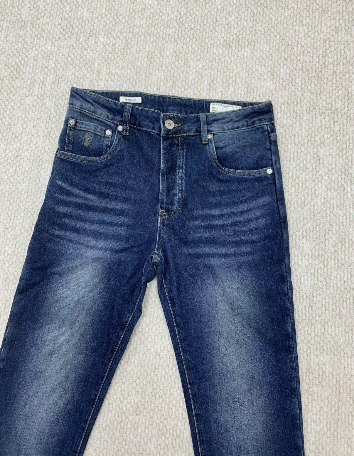 Brunello Cucinelli BRUNELLO CUCINELLI Blue Washed Slim Fit Business Jeans Size US 32 / EU 48 - 3 Thumbnail