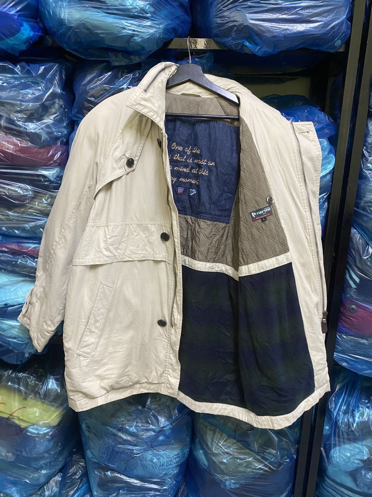 Carven VINTAGE 90S CARVEN BEIGE WORKER JACKET Size US L / EU 52-54 / 3 - 4 Thumbnail