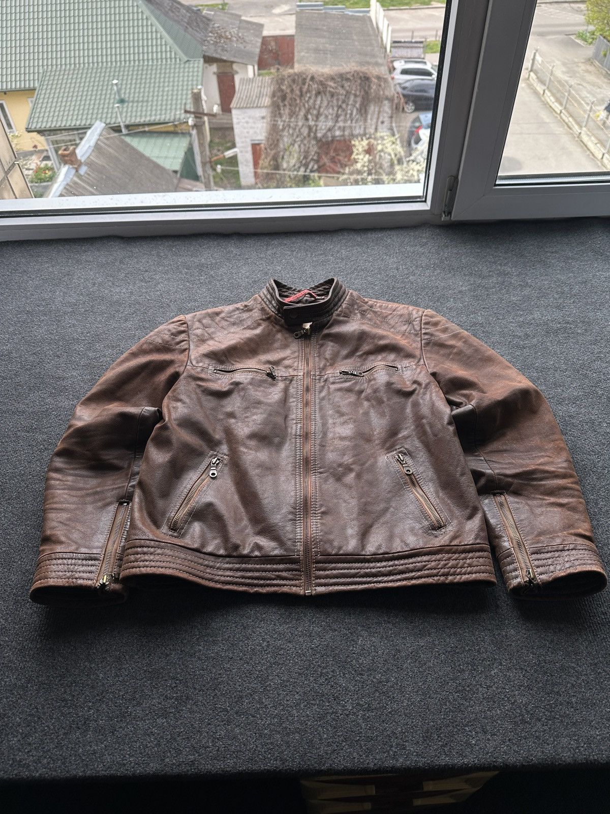 Other 🚨VNTG LEATHER JACKET AVANT GARDE WESTERN BROWN MOTO Size US M / EU 48-50 / 2 - 2 Thumbnail