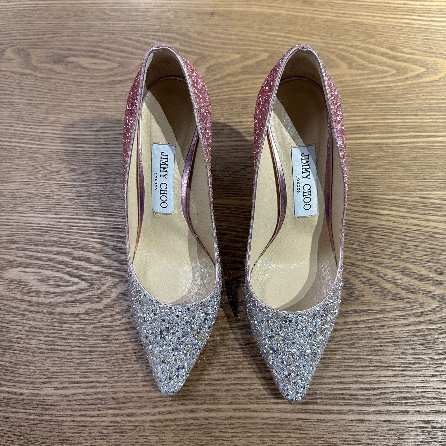 Jimmy Choo Jimmy Choo mar669 silver glitter heels 36.5 Size US 6 / IT 36 - 4 Thumbnail