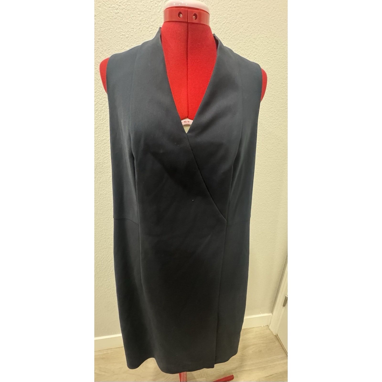Akris Punto Size 12 Navy Blue Back Zip Office/career Dress