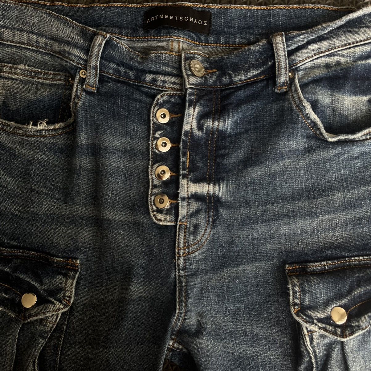 Other Art Meets Chaos By Donwan Harrell “The Hip” Jeans Blue Sz 36 Size US 36 / EU 52 - 7 Thumbnail