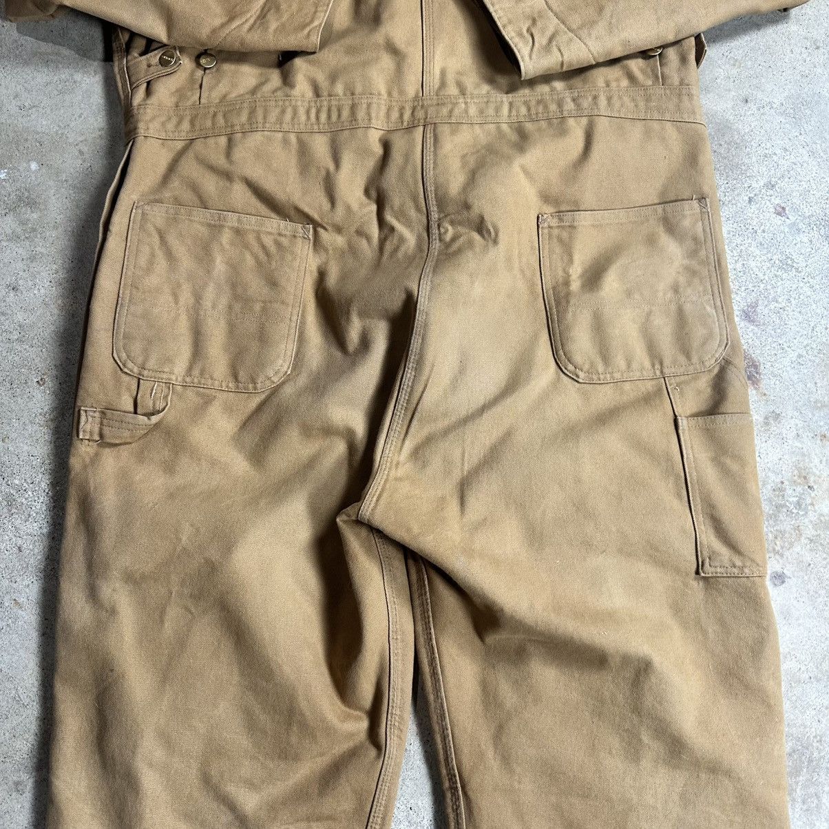 Carhartt Vintage 90s Made in USA Tan Carhartt Quilt Lined Coveralls Size US 40 / EU 56 - 16 Thumbnail