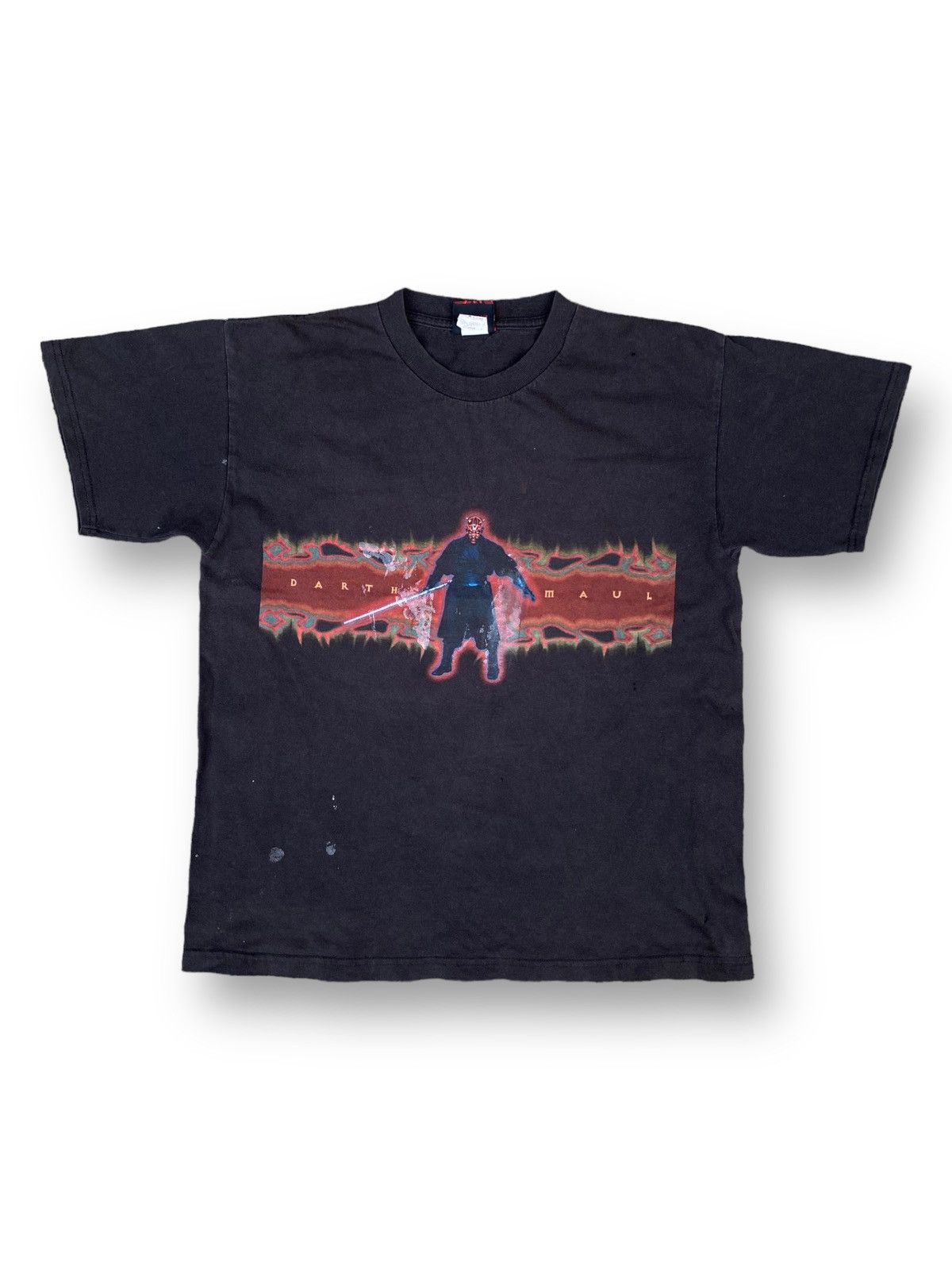 image of Vintage Darth Maul Star Wars Movie Shirt in Black, Men's (Size Medium)