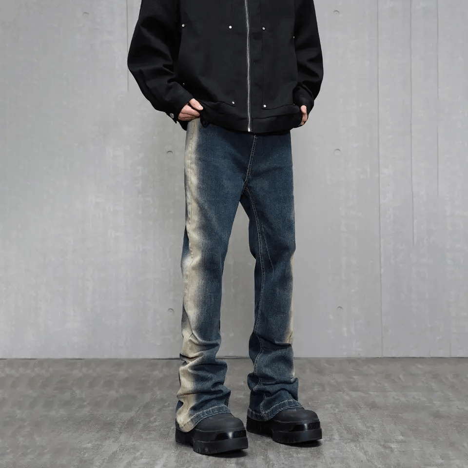 Designer × Japanese Brand Slim Flared Streetwear Vintage Design Jeans Size US 28 / EU 44 - 2 Thumbnail
