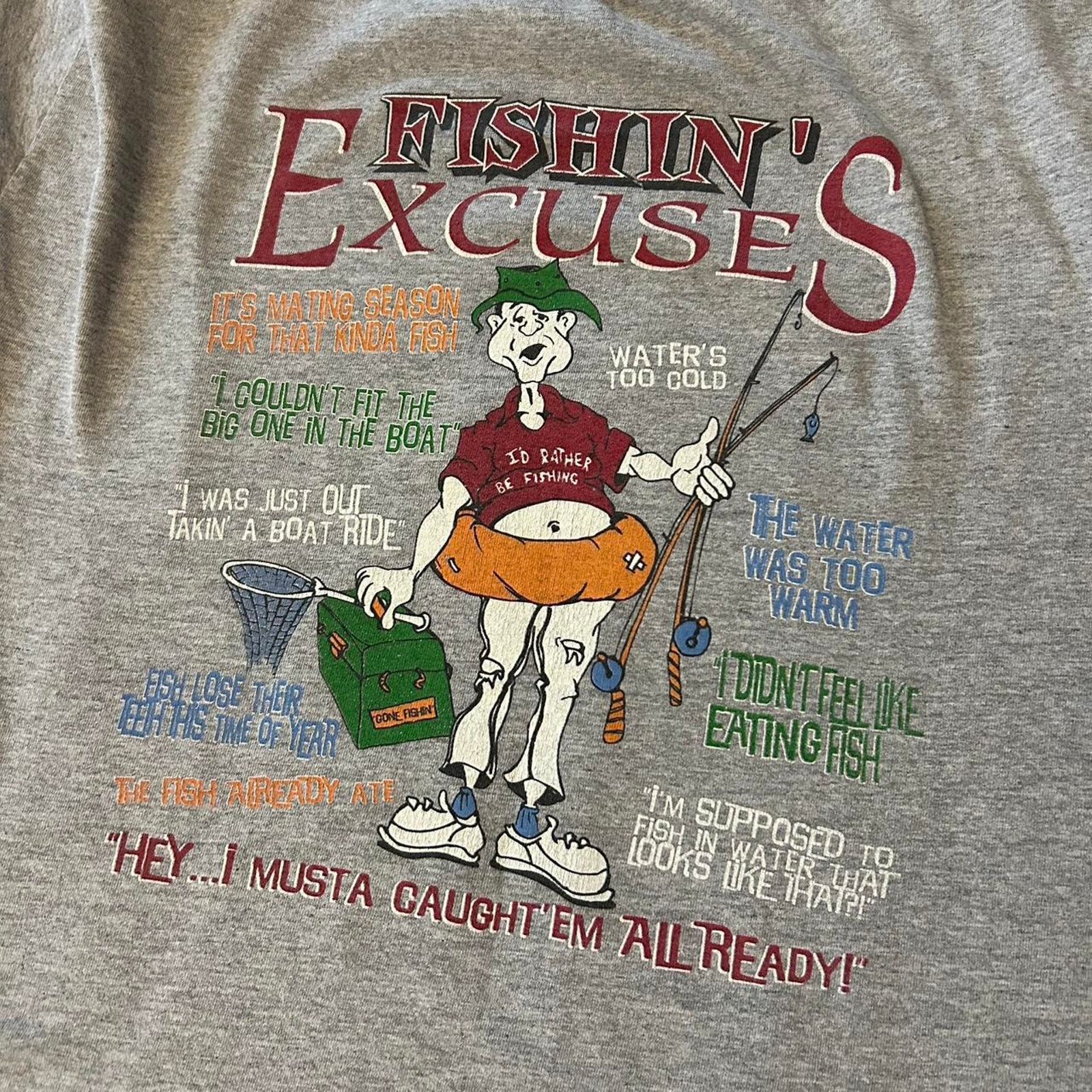 Other Vintage funny fishing tee Size US L / EU 52-54 / 3 - 2 Thumbnail