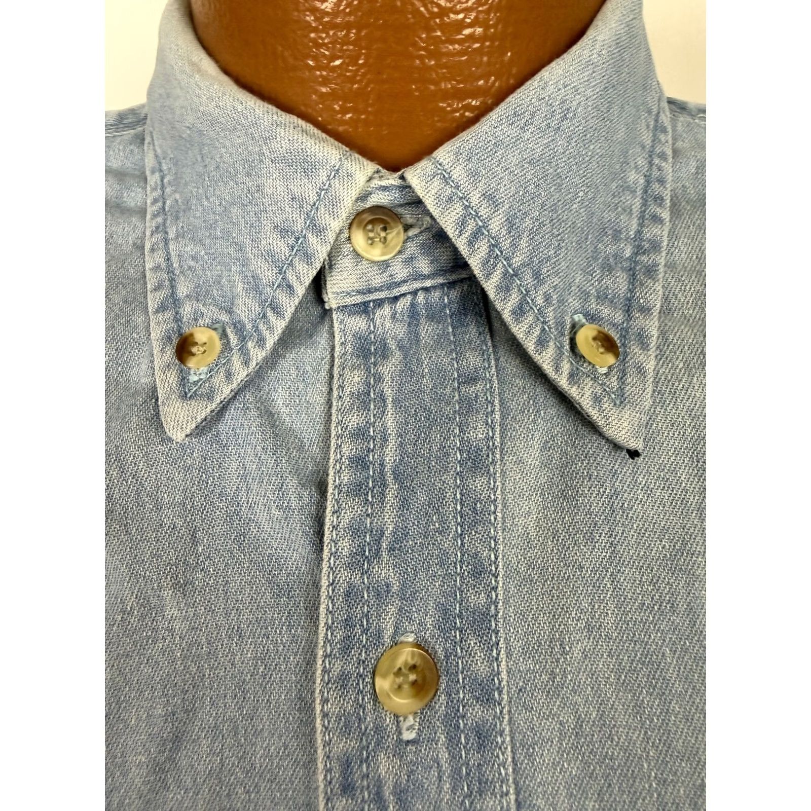 Denime VINTAGE Global Select Denim Shirt Mens Large Blue Embroidered 90s Casual Button-Up Collared Long Sleeve Midweight Pockets Size US L / EU 52-54 / 3 - 5 Thumbnail