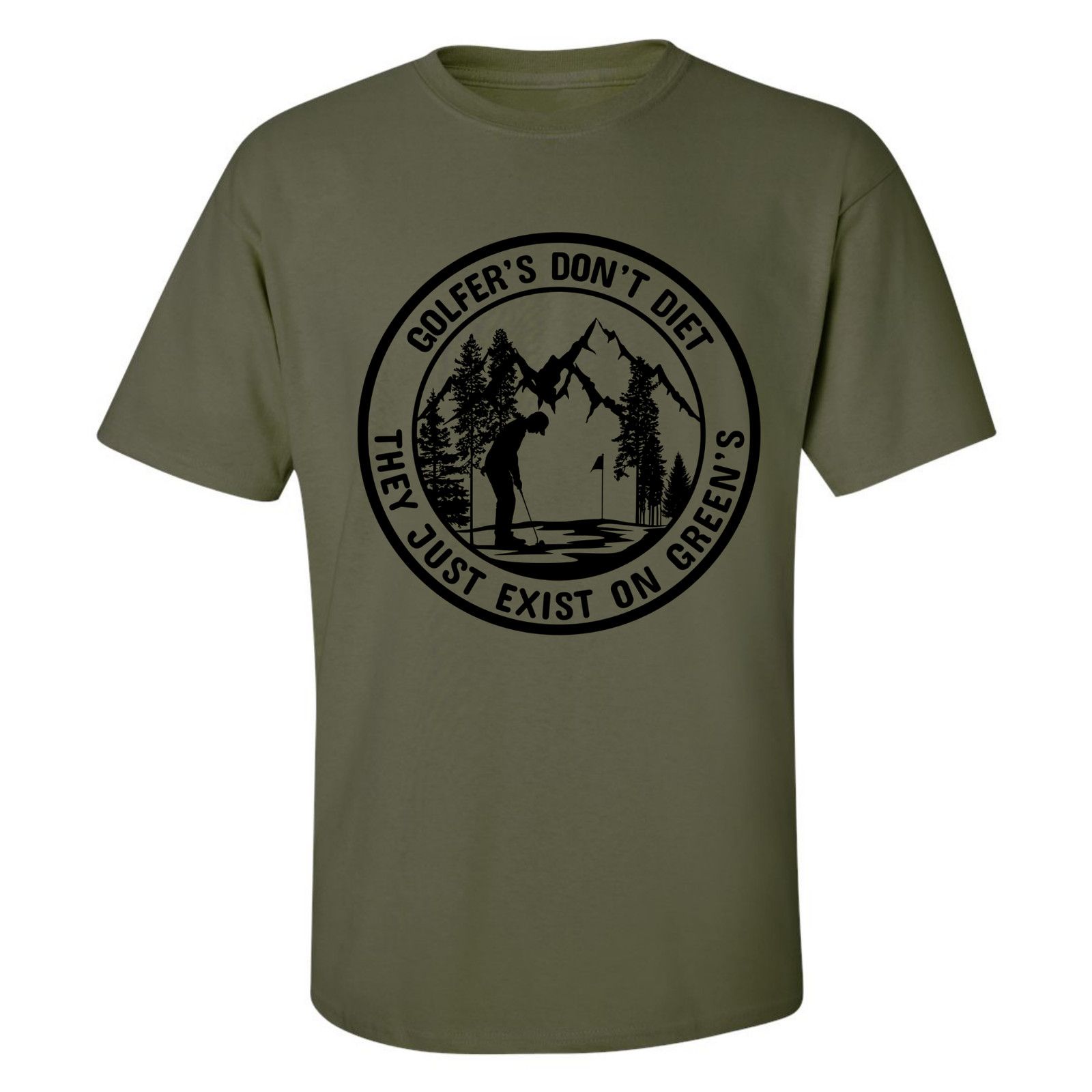Gildan Golfers Don't Diet On Greens Funny Man Putting T-Shirt Size US L / EU 52-54 / 3 - 9 Thumbnail