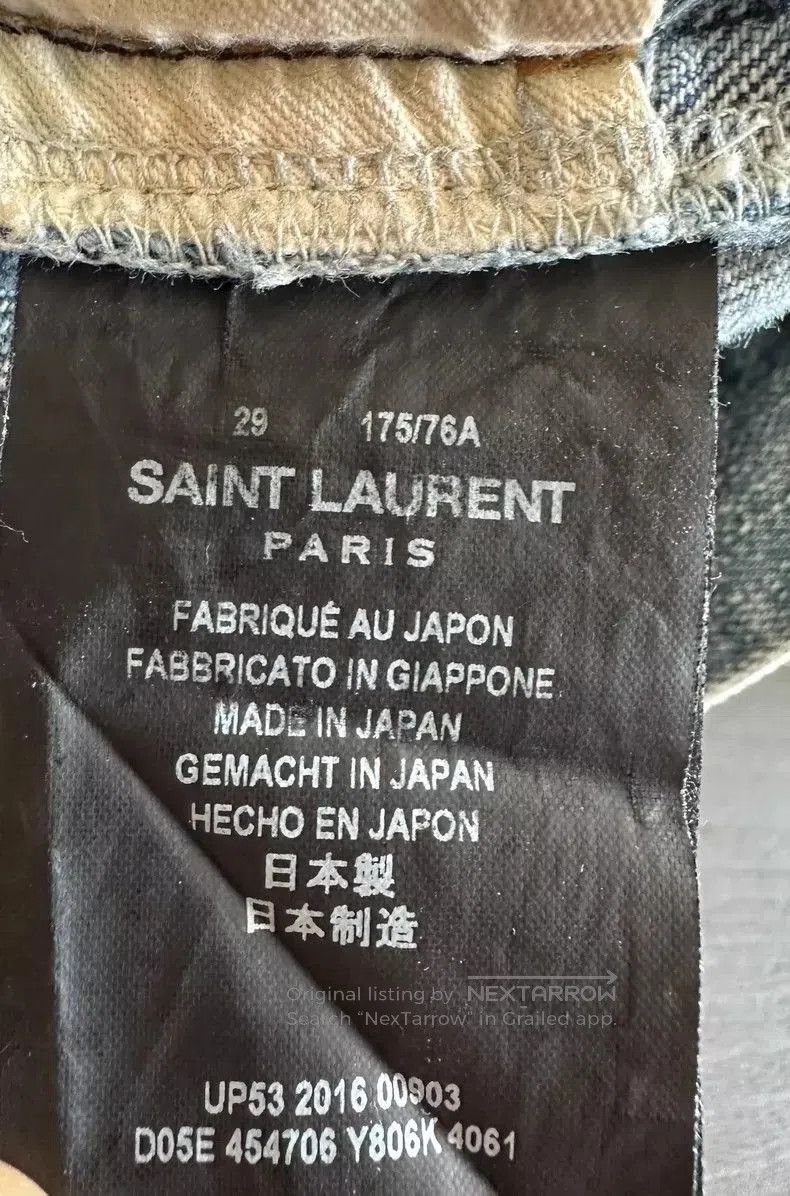 Saint Laurent Paris YSL Washed Distressed Skinny Jeans. Size US 29 - 7 Thumbnail