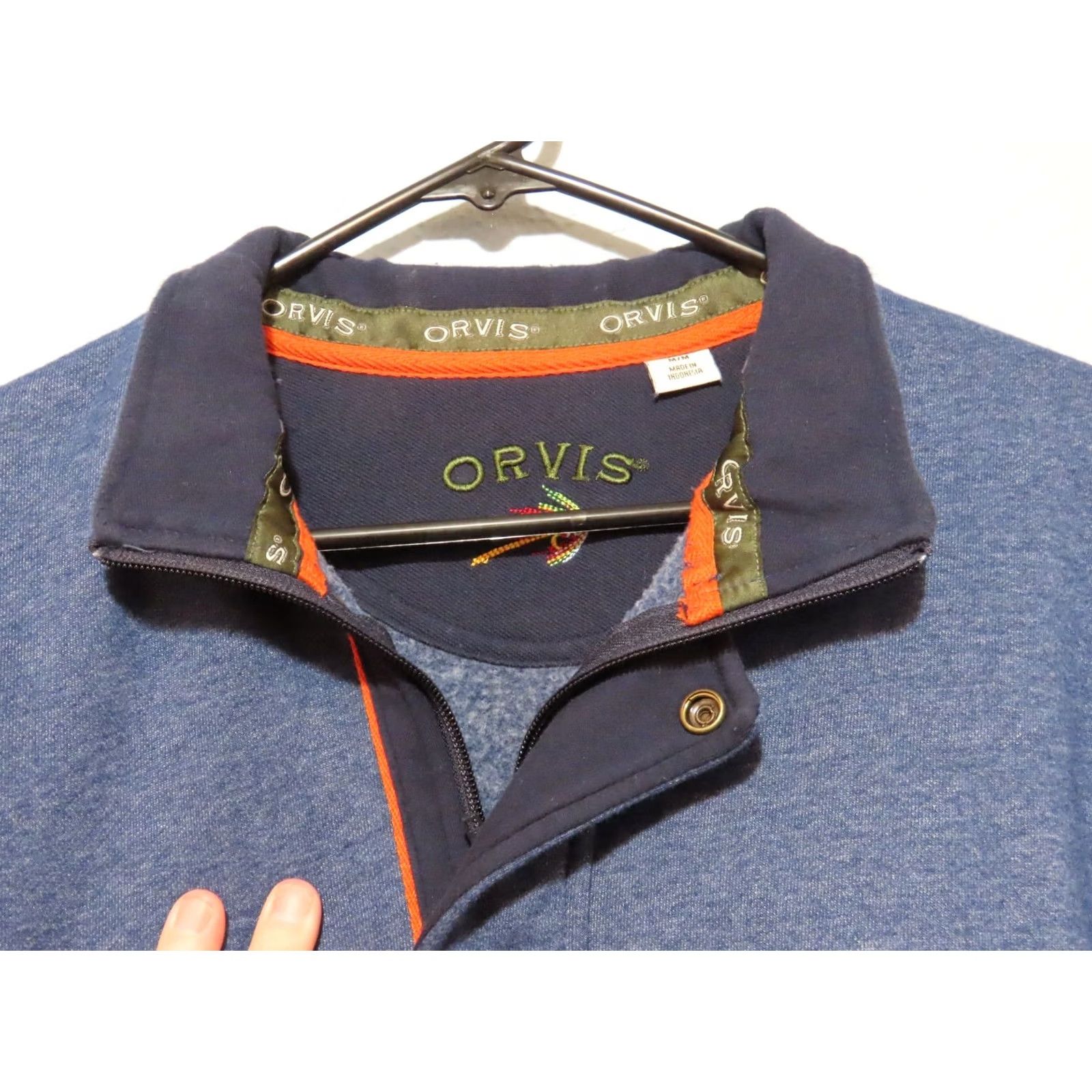 Orvis Orvis Pullover 1/4 Zip Fleece Sweatshirt Men Medium Navy Blue Logo Zipper Mock Neck Casual Winter Fall Classic Outdoor Sweatshirt Size US M / EU 48-50 / 2 - 5 Thumbnail