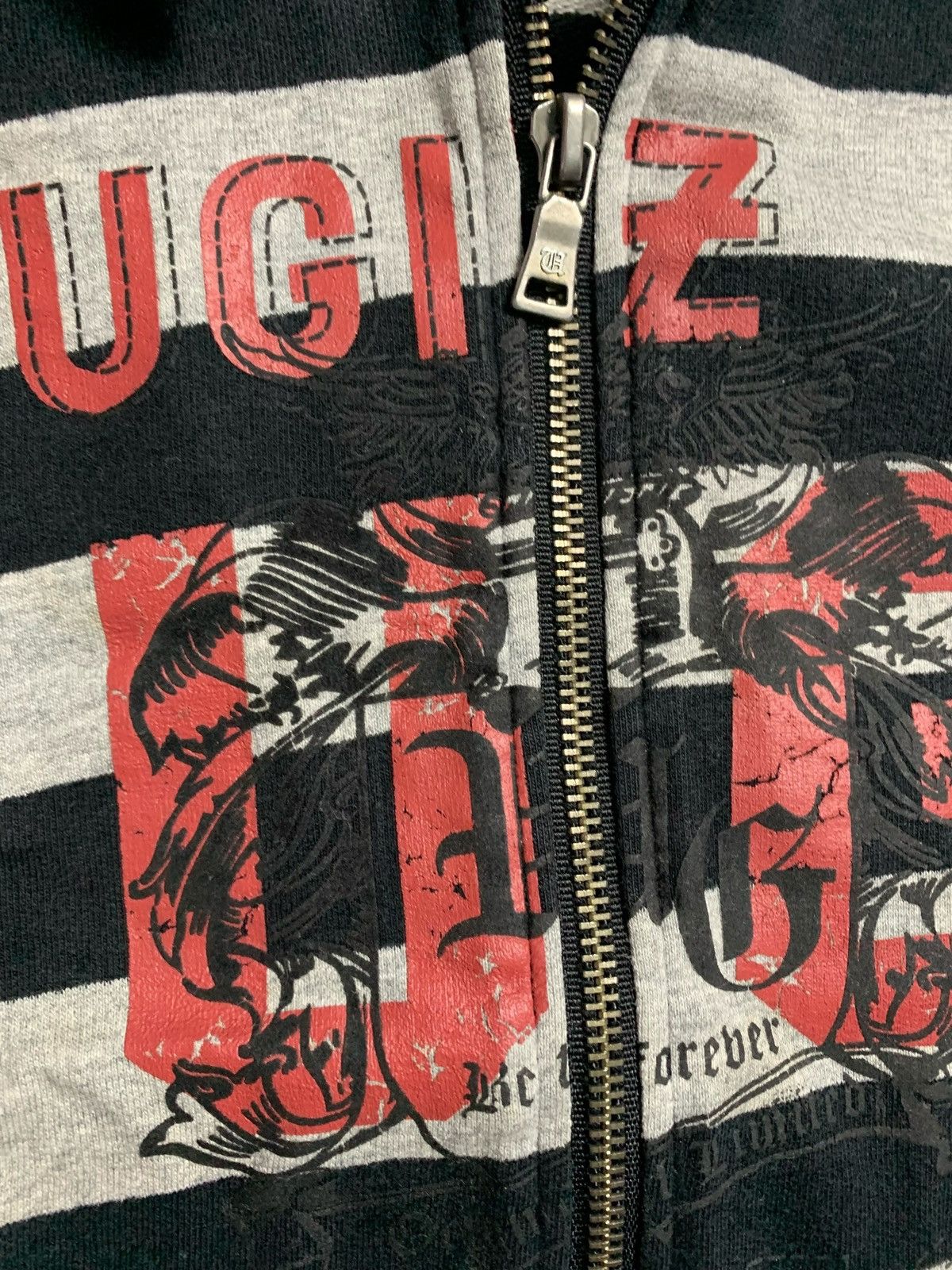 20471120 STRIPE UGIZ POEM FUR ZIP HOODIE IFSIX LGB HYSTERIC STYLE Size US M / EU 48-50 / 2 - 3 Thumbnail