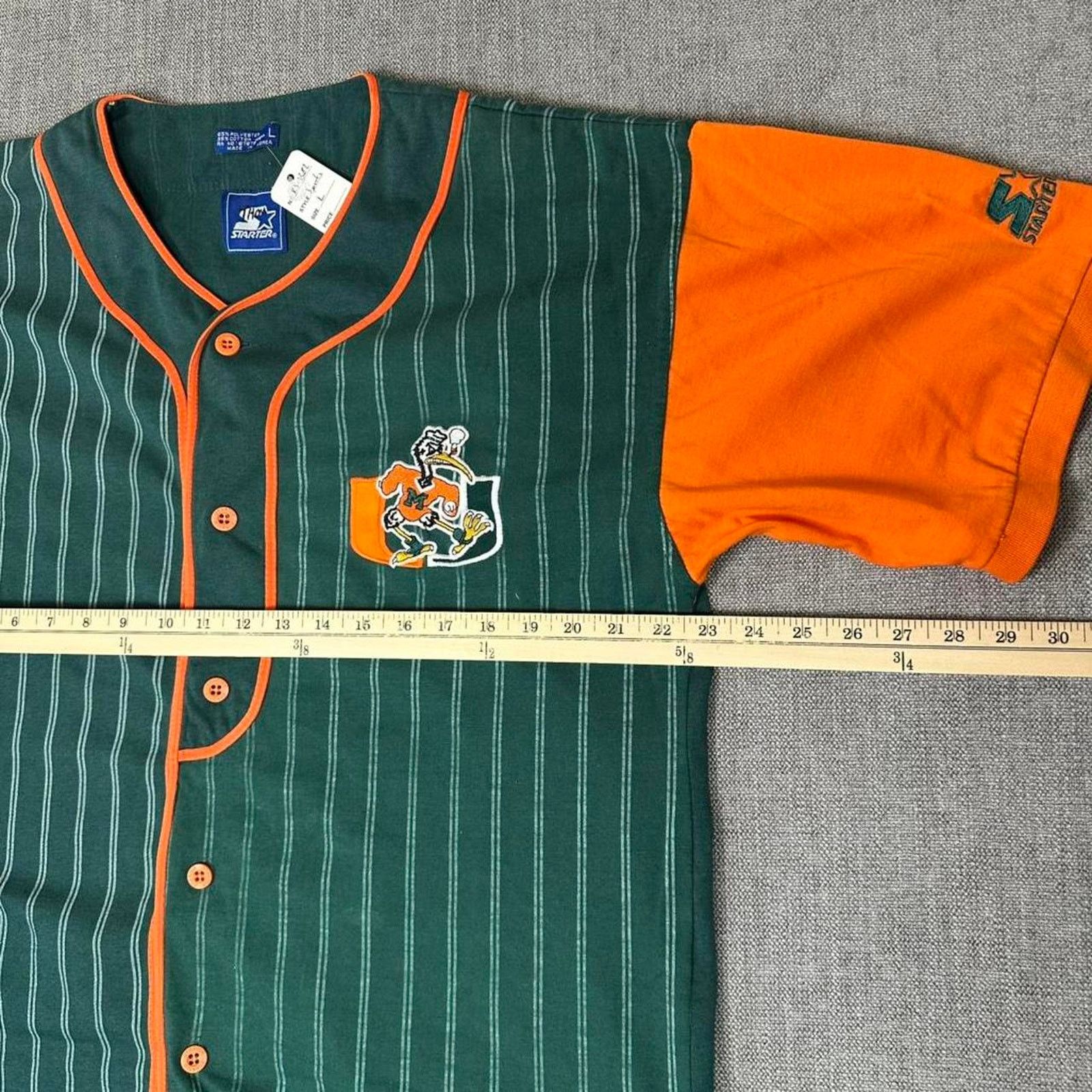 Starter Vintage 90s Starter Miami Hurricanes baseball jersey Size US L / EU 52-54 / 3 - 4 Thumbnail