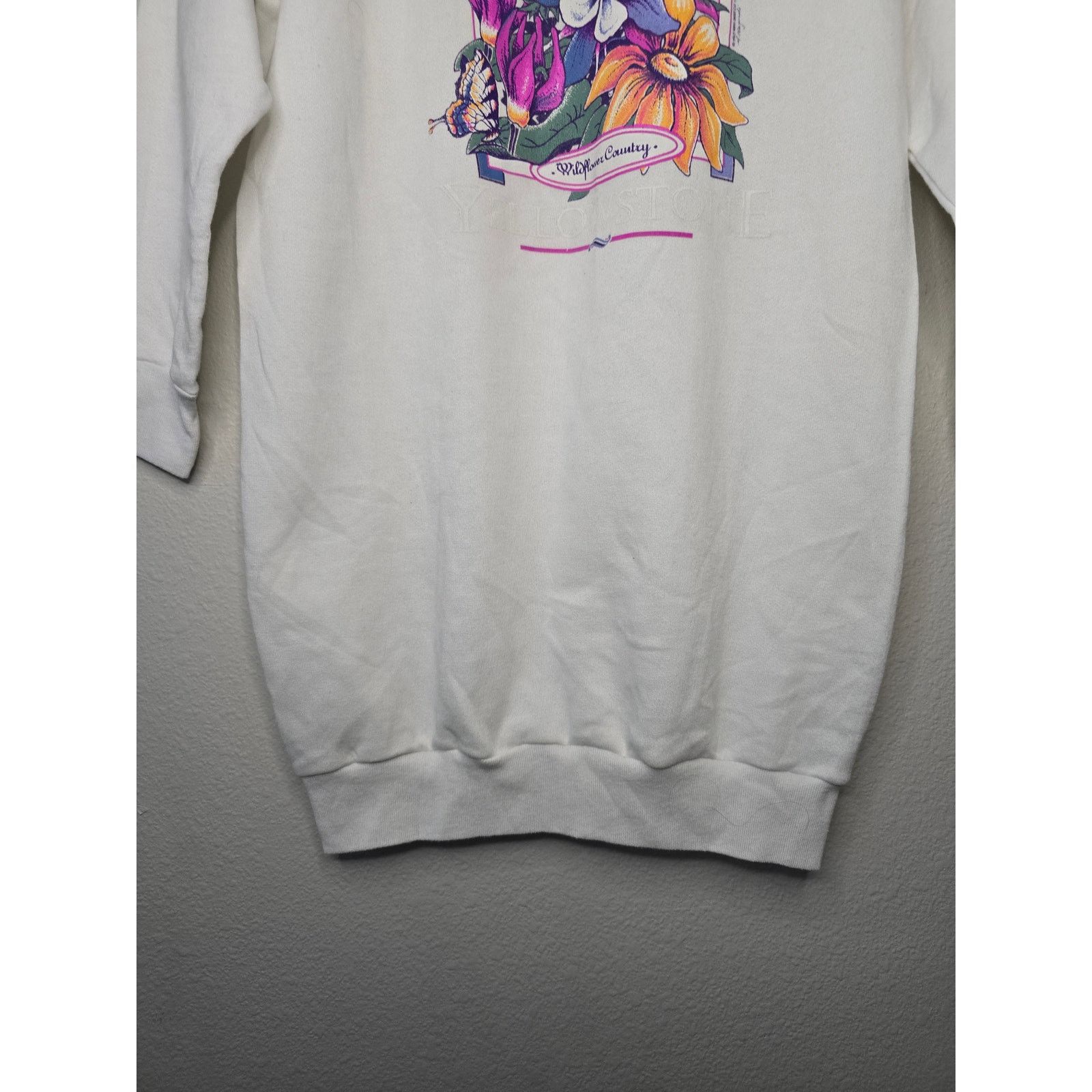 Tultex × Vintage Vintage Yellowstone Sleeper Sweater White Sweatshirt M Size M / US 6-8 / IT 42-44 - 2 Thumbnail
