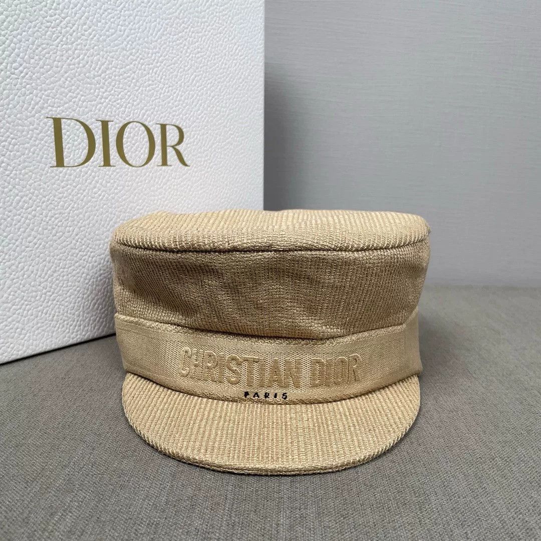 Dior Dior Embroidered Khaki Newsboy Beret Size ONE SIZE - 1 Thumbnail