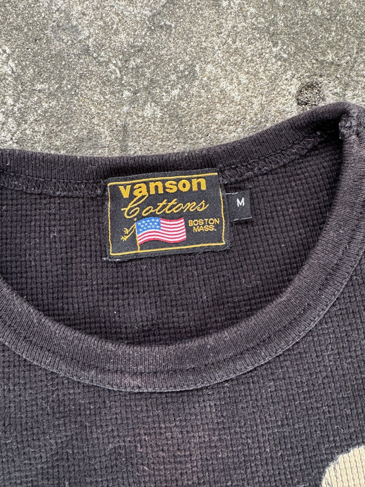 Vanson Leathers Vanson Leathers Bone Cross Skull Waffle Tee Size US M / EU 48-50 / 2 - 6 Thumbnail