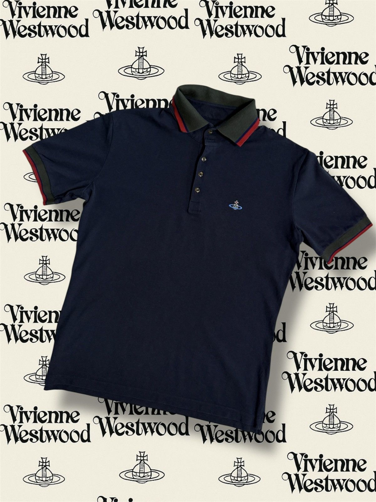 Vivienne Westwood Vivienne Westwood polo navy vintage size XL rare Size US XL / EU 56 / 4 - 1 Thumbnail
