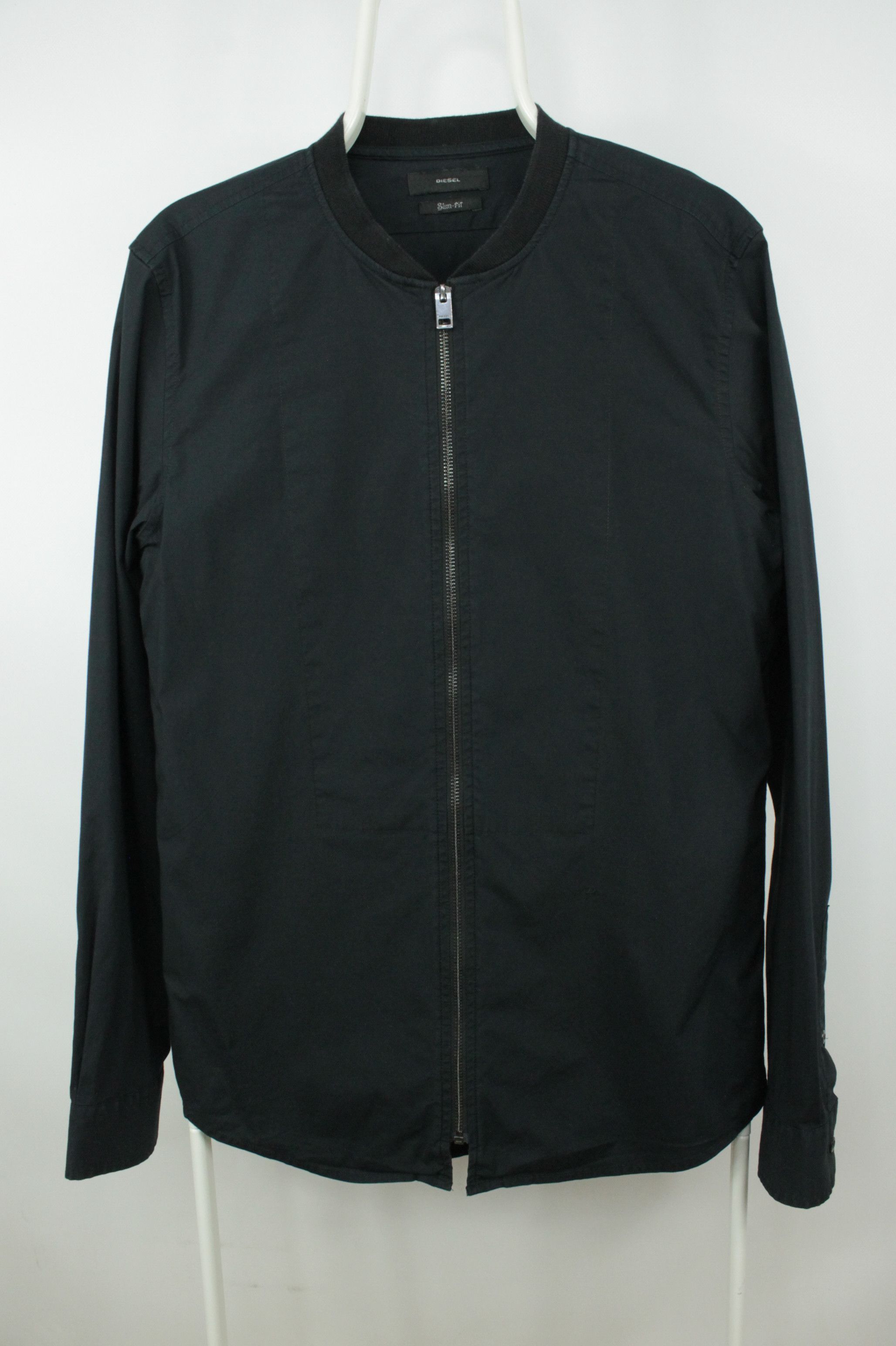 Diesel Diesel Slim Fit Full Zip Black Stretch Cotton Casual Shirt Size US L / EU 52-54 / 3 - 1 Thumbnail