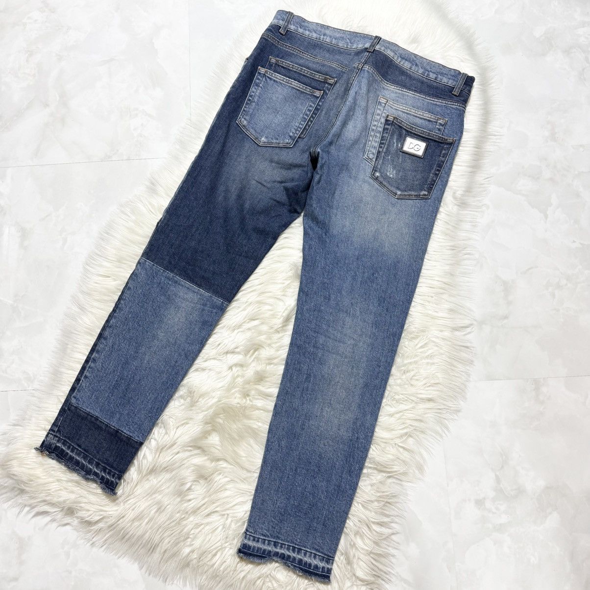 Dolce & Gabbana DG Crown Patchwork Denim Jeans