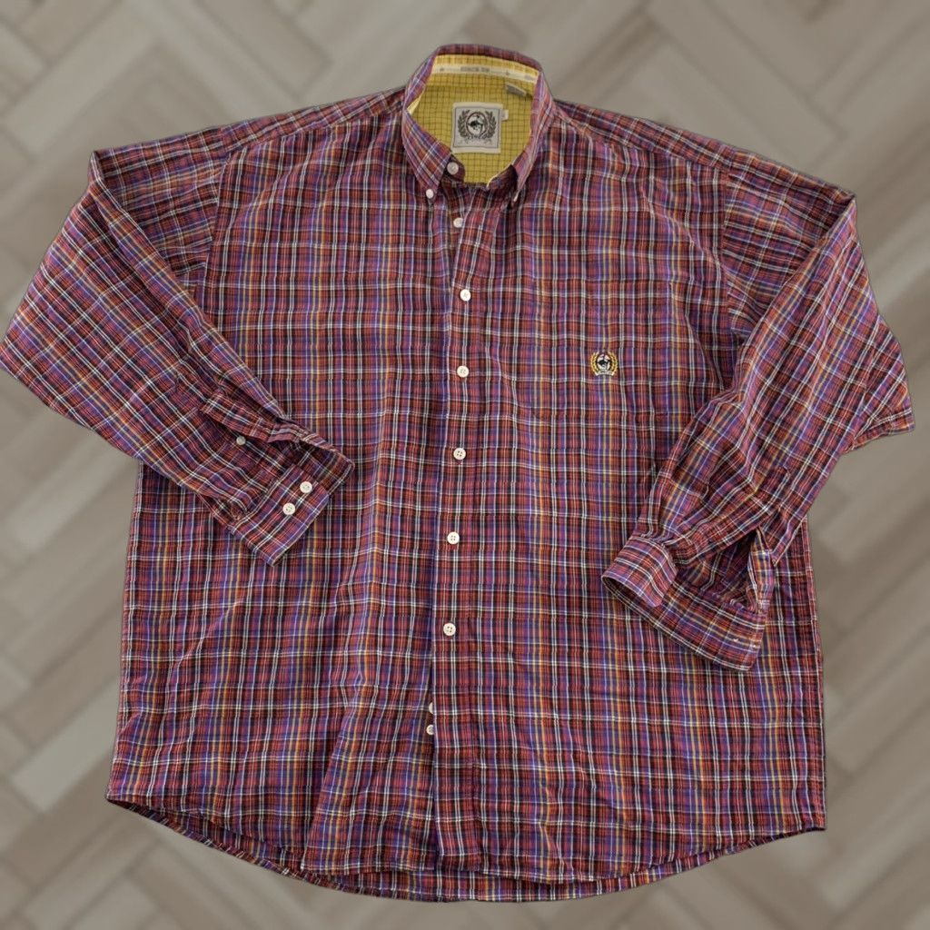 Vintage Cinch Shirt Long Sleeve Plaid Button-Up Men's L Red 100% Cotton Size US L / EU 52-54 / 3 - 1 Thumbnail