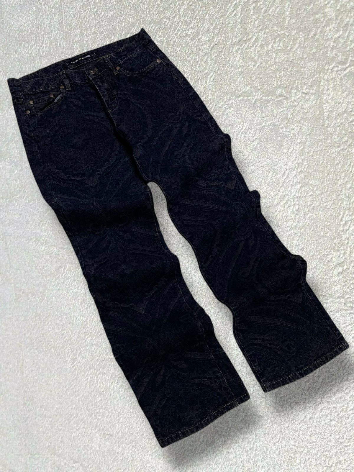 Designer × Japanese Brand × Vintage Vintage Designer DKNY Iconic Paisley Design Flared Denim Size US 30 / EU 46 - 2 Thumbnail