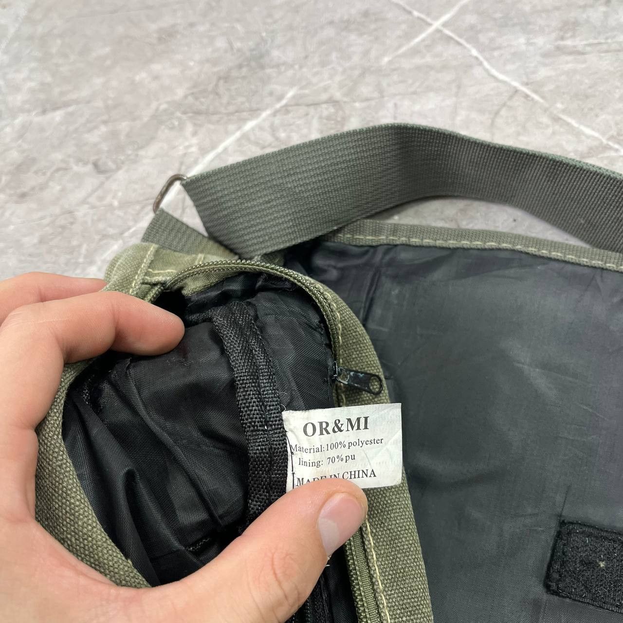 Japanese Brand Vintage Diesel Style Denim ORMI Faded Sling Bag Y2K Military Size ONE SIZE - 7 Thumbnail