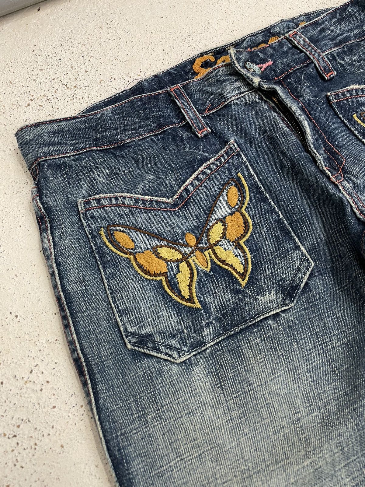Hysteric Glamour × Japanese Brand Sacred 28 Bootcut Front Pocket Embroidery Distressed Size US 32 / EU 48 - 7 Thumbnail