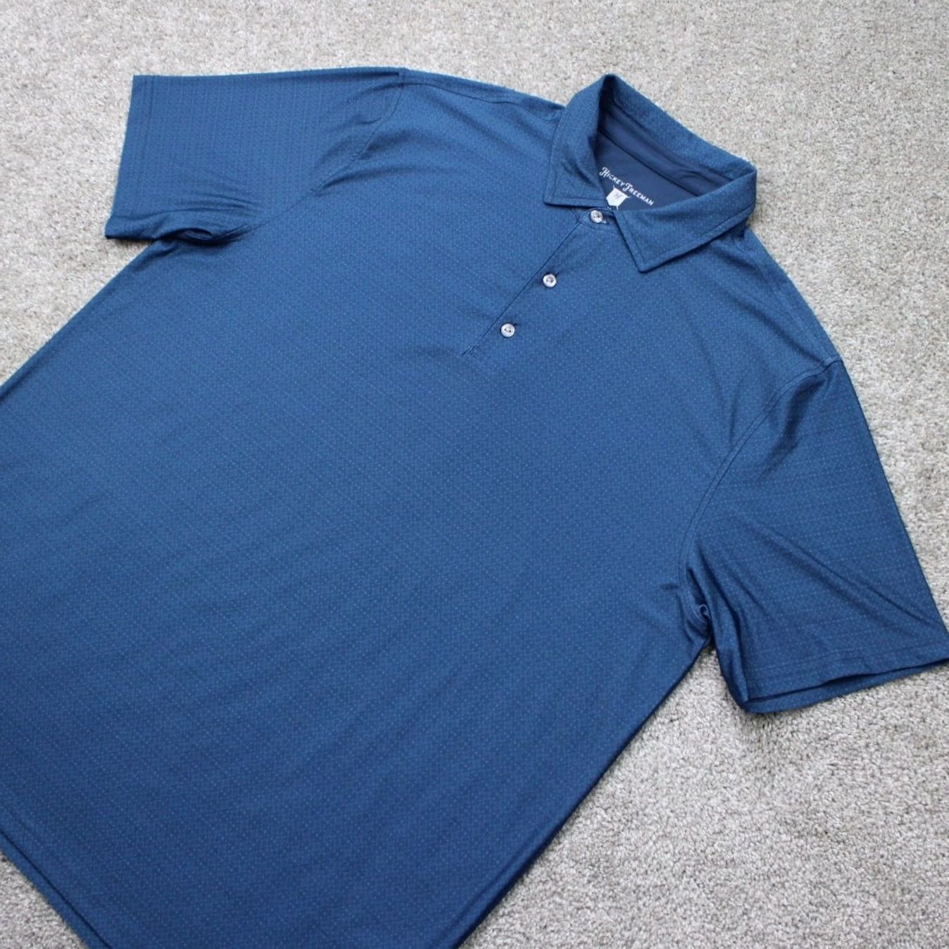 Vintage Hickey Freeman Polo Shirt Mens Large Blue Polyester Stretch S/S Pullover Polo Shirt Mens Large Blue Polyester Stretch S/S Pullover Size US L / EU 52-54 / 3 - 3 Thumbnail