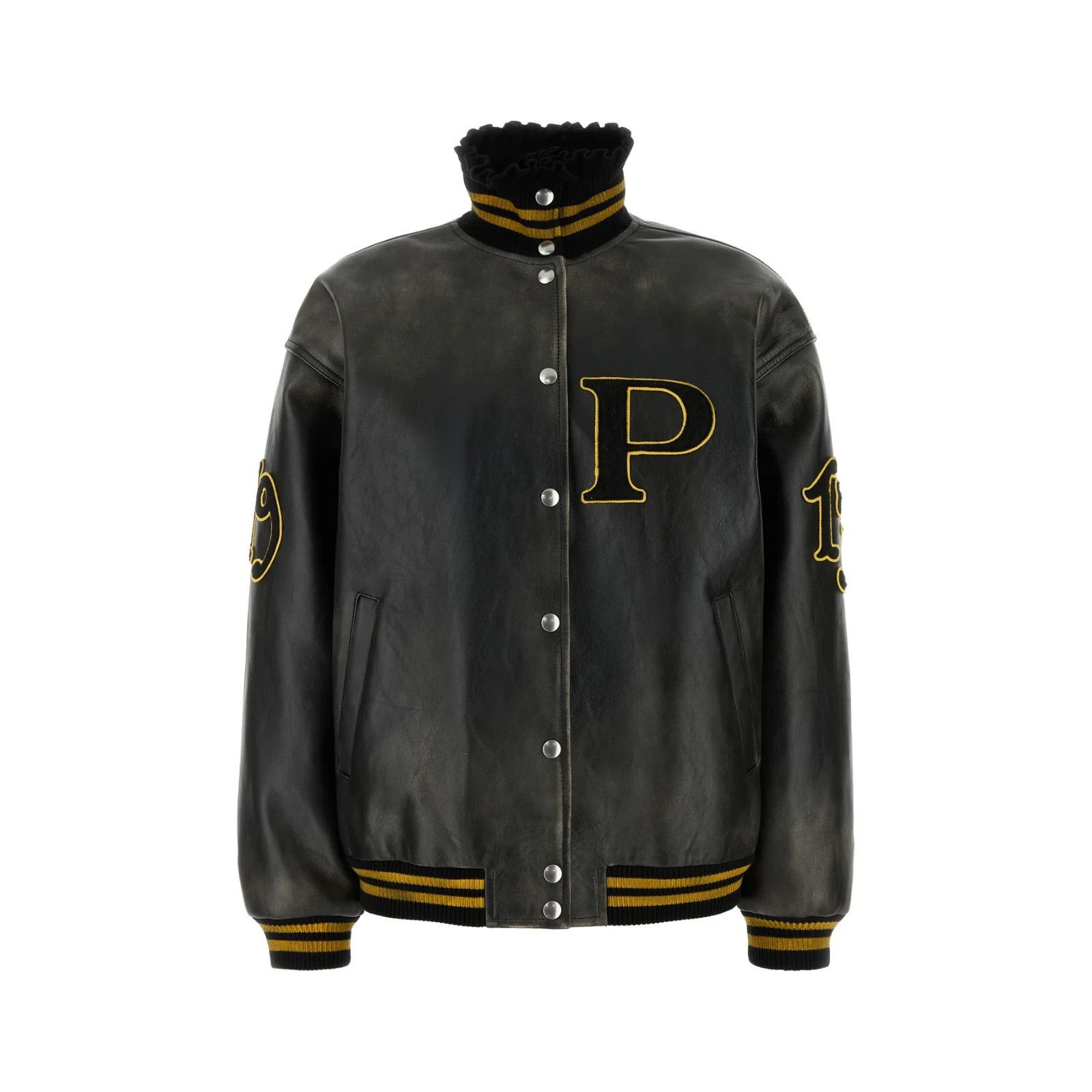 Prada PRADA Black Leather Jacket New And Authentic (Women's size:4 Size S / US 4 / IT 40 - 1 Thumbnail