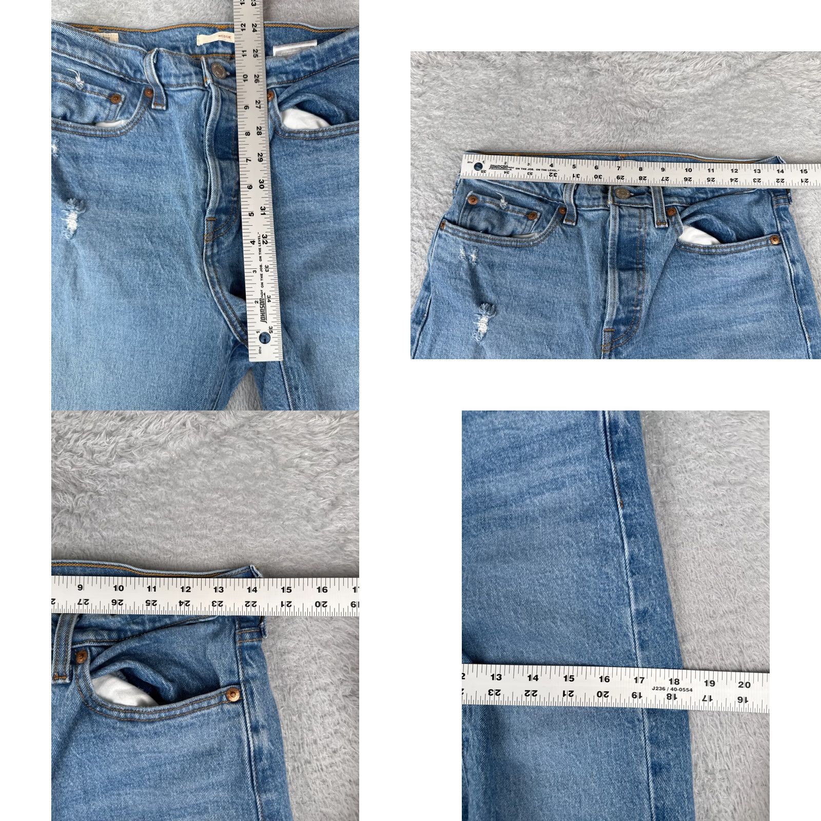 Levi's Levis Jeans Womens 28 Blue Denim Distressed Wedgie Cotton Mid 28x27 Size 28" / US 6 / IT 42 - 9 Thumbnail