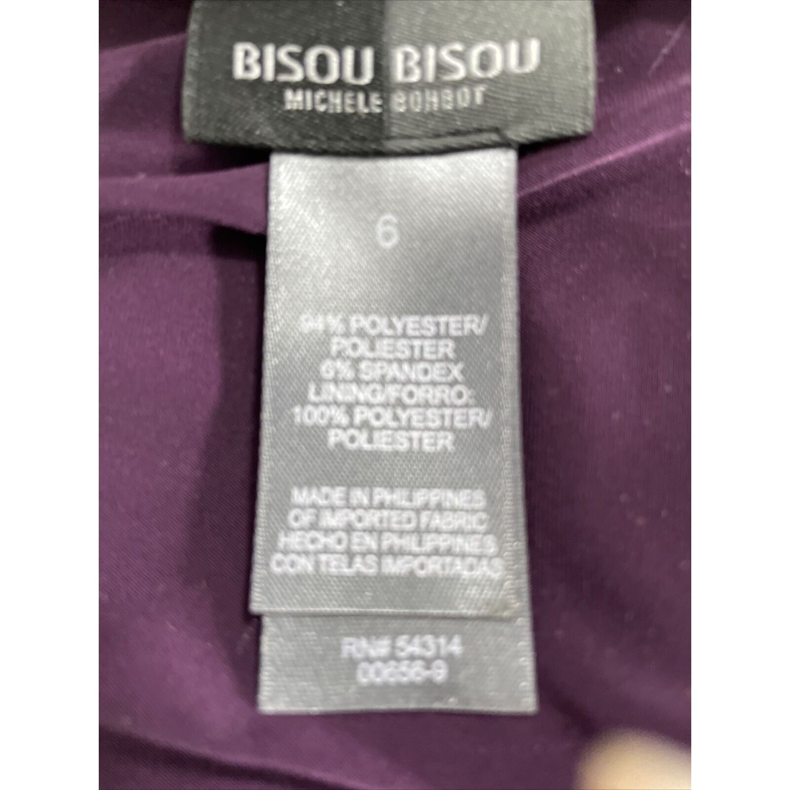 Other Bisou Bisou Plum Women's Stretch Mini Dress With Ruche And S Size M / US 6-8 / IT 42-44 - 4 Thumbnail