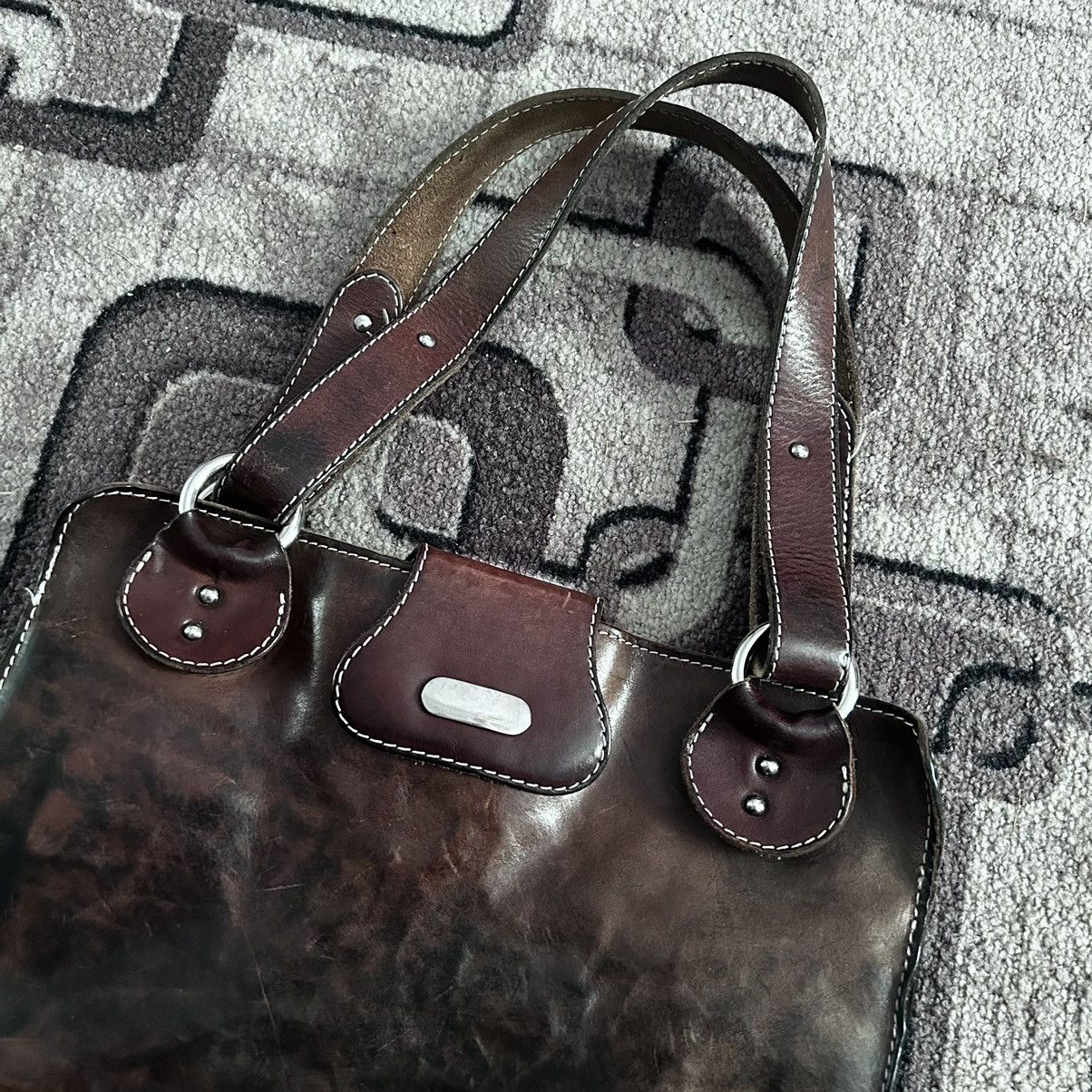 Designer × numero 10 Numero 10 Made in Italy Garment Dyed Paint Leather Hand Bag Size ONE SIZE - 2 Thumbnail