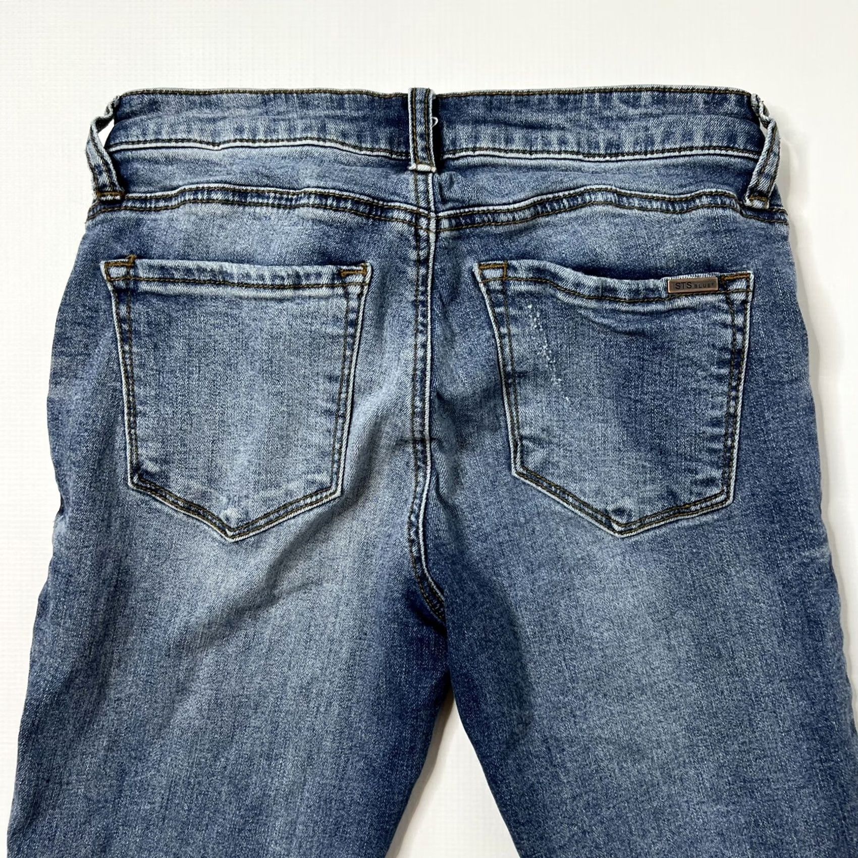 Vintage STS Blue Jeans Emma Ankle Skinny Womens Size 26 Destroyed Distressed 26 Inseam Blue Denim Size 26" / US 2 / IT 38 - 5 Thumbnail