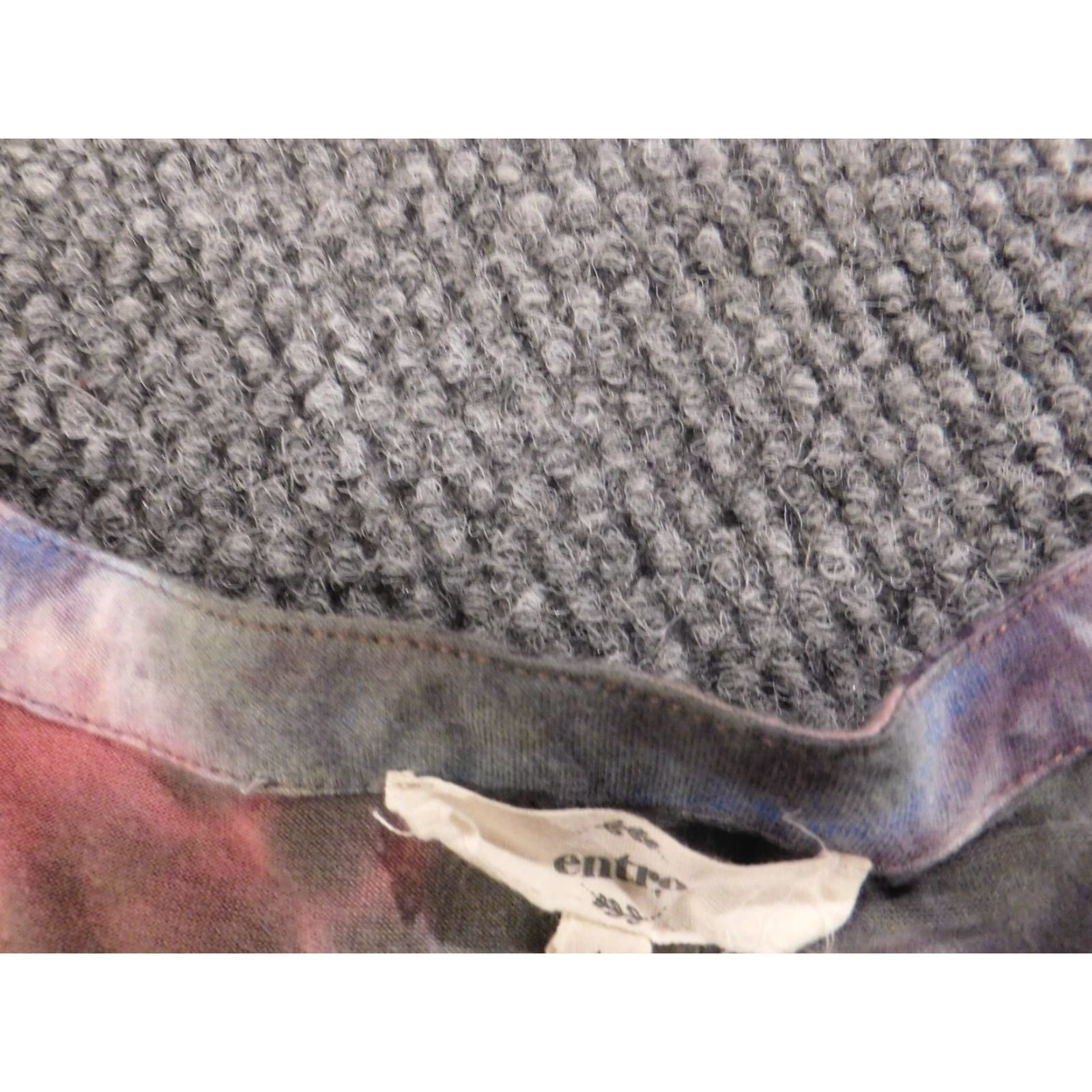 Vintage Entro Blouse Womens L Gray Floral Round Neck Pullover Stretch Bell Sleeve Casual Modern Basic Size L / US 10 / IT 46 - 6 Thumbnail
