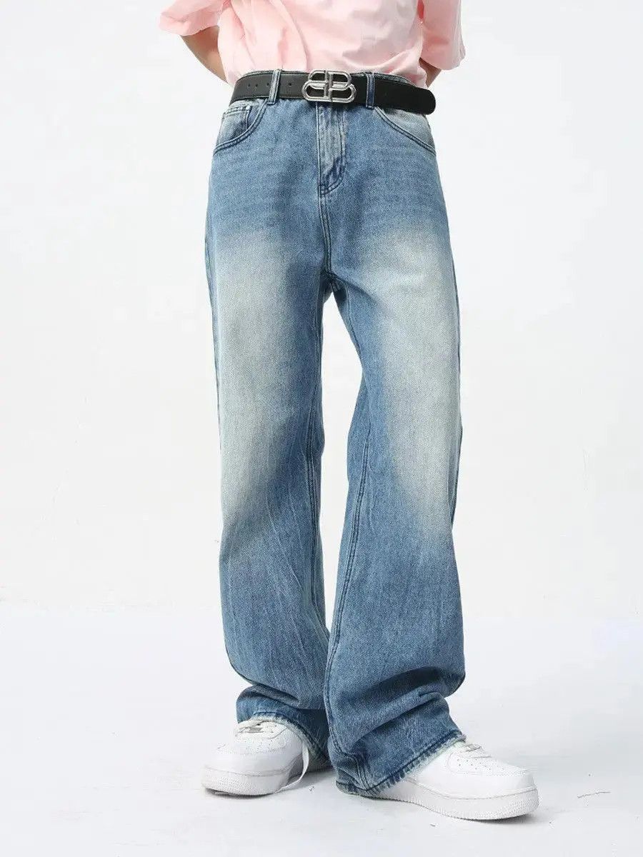 Japanese Brand Retro loose straight leg high street jeans Size US 32 / EU 48 - 3 Thumbnail
