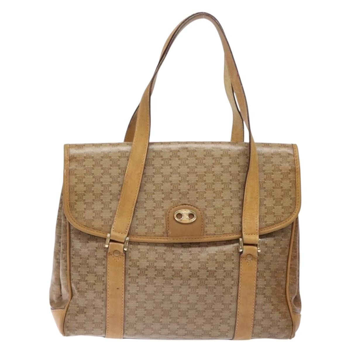 Celine CELINE Macadam Canvas Hand Bag Pvc Beige Gold Size ONE SIZE - 2 Thumbnail
