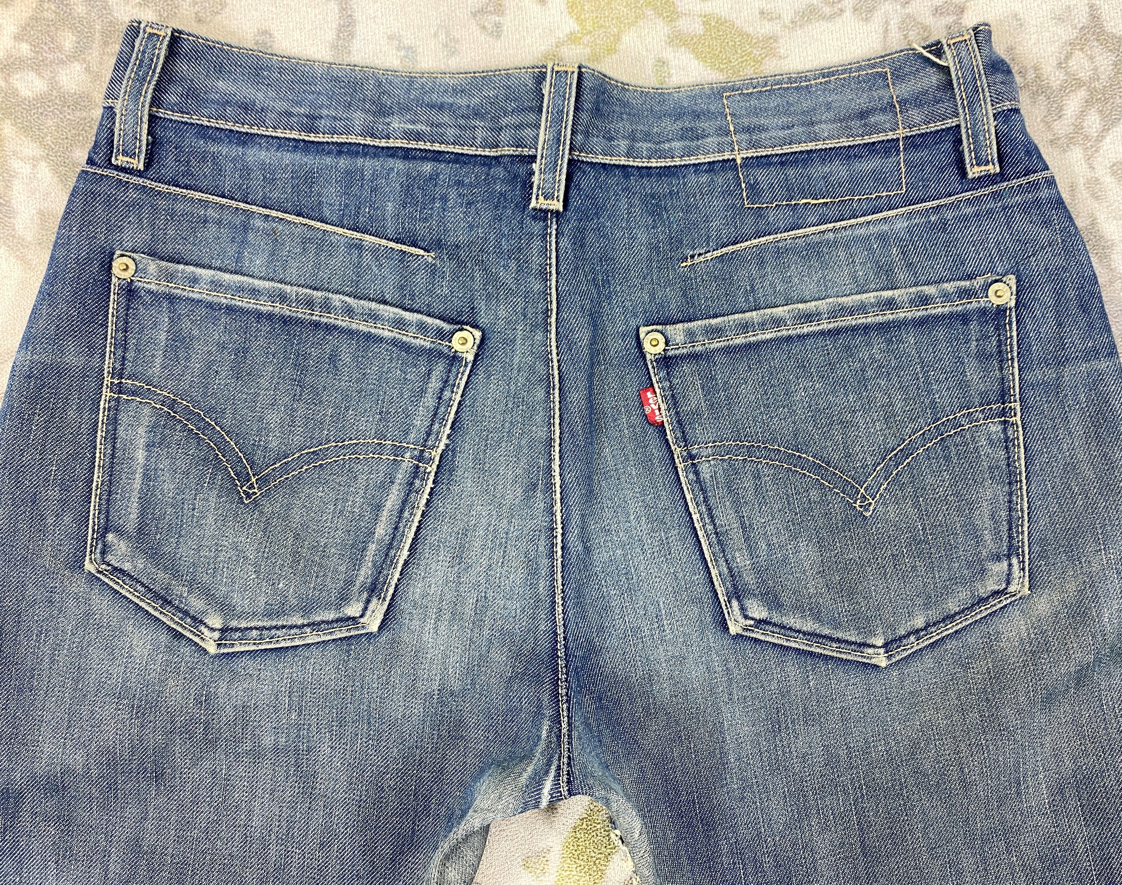If Six Was Nine Blue Vintage Levi's Engineer Jeans 31x27.5 Denim -JN2109 Size US 31 - 4 Thumbnail