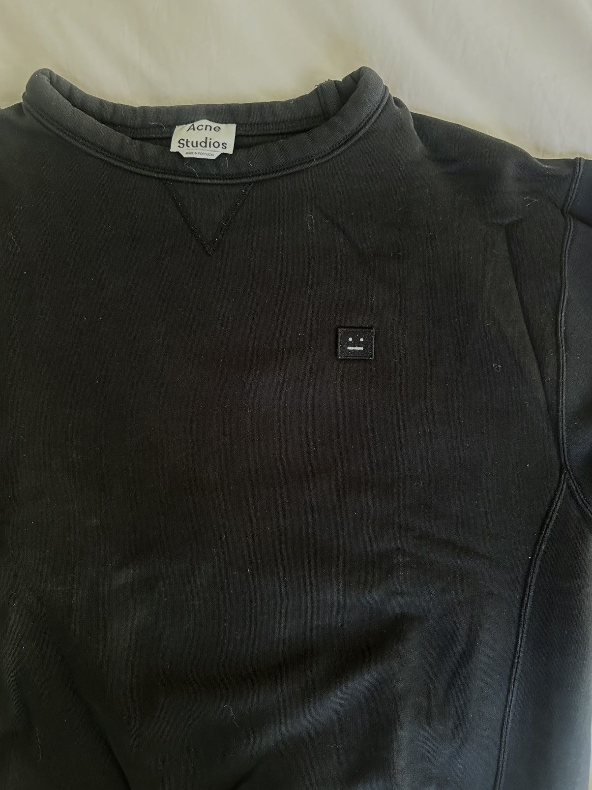 ★Acne Studios★ Crewneck Face Logo Sweatshirt Black CI01739 Acne Studios Acne Studios Crewneck Sweatshirt Face Logo
