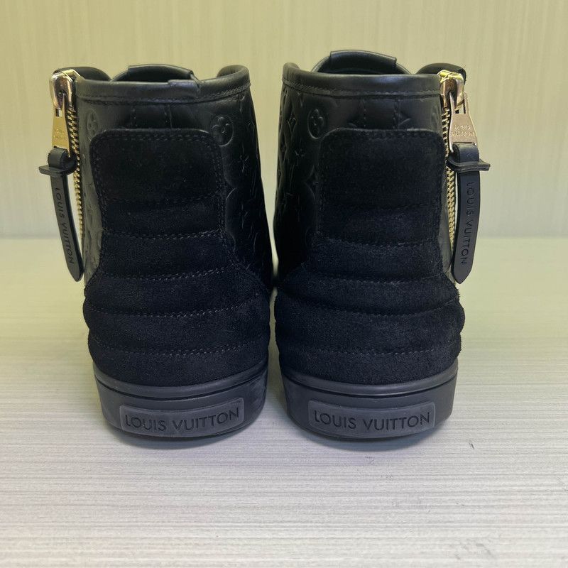 Louis Vuitton Louis Vuitton Black Leather High-Top Sneakers - Size US 5.5 / EU 38 - 3 Thumbnail
