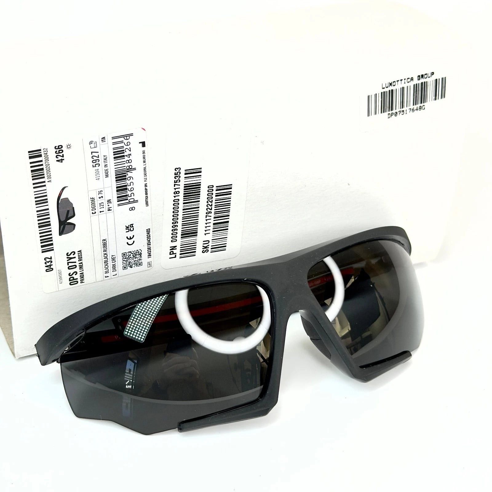 Prada PRADA LINEA ROSSA ACTIVE 07Y Black Rubber Sport Mask PS07YS Size ONE SIZE - 10 Thumbnail