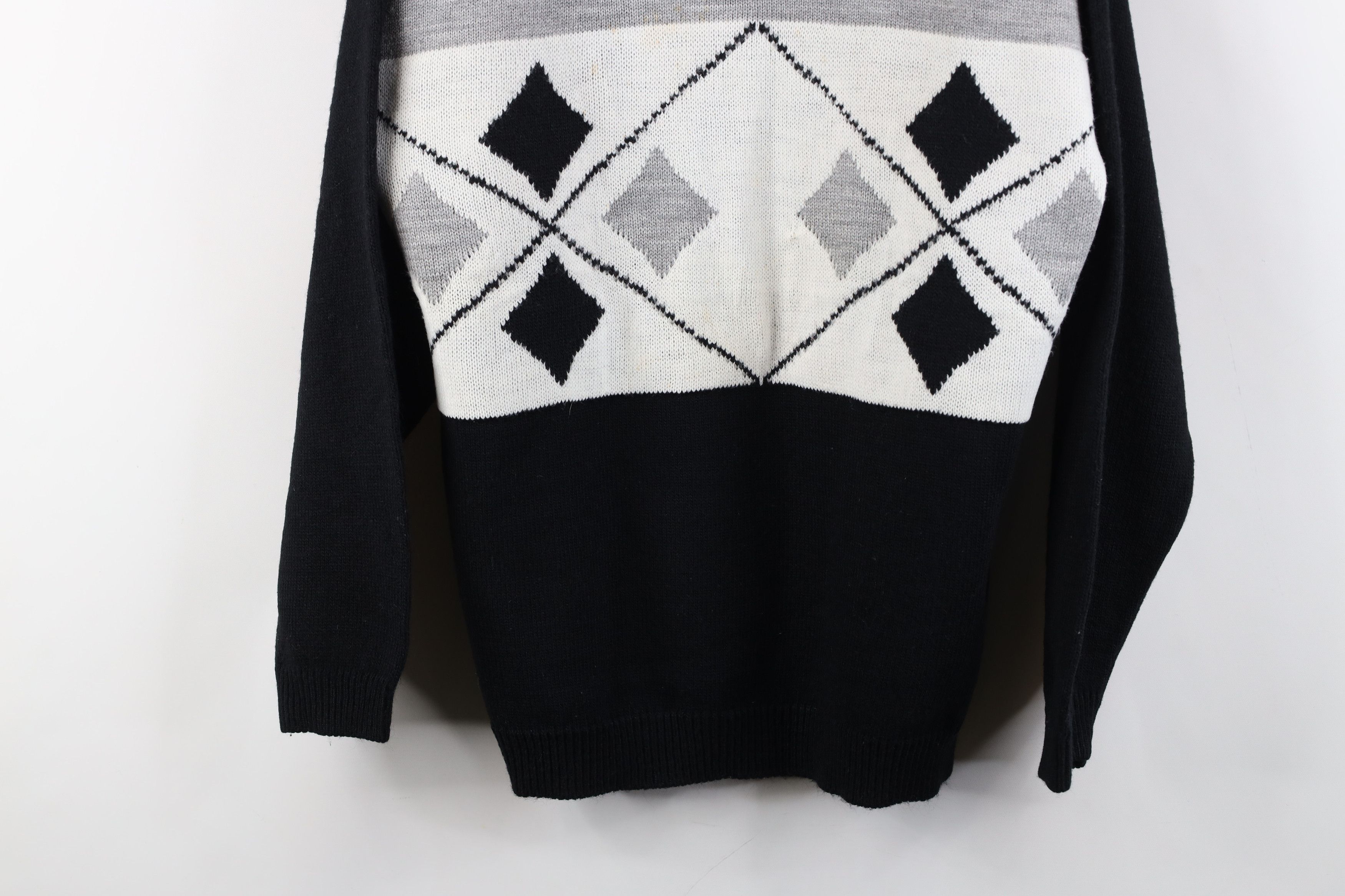 Vintage Vintage 90s Streetwear Diamond Marled Knit Sweater USA Size M / US 6-8 / IT 42-44 - 3 Thumbnail