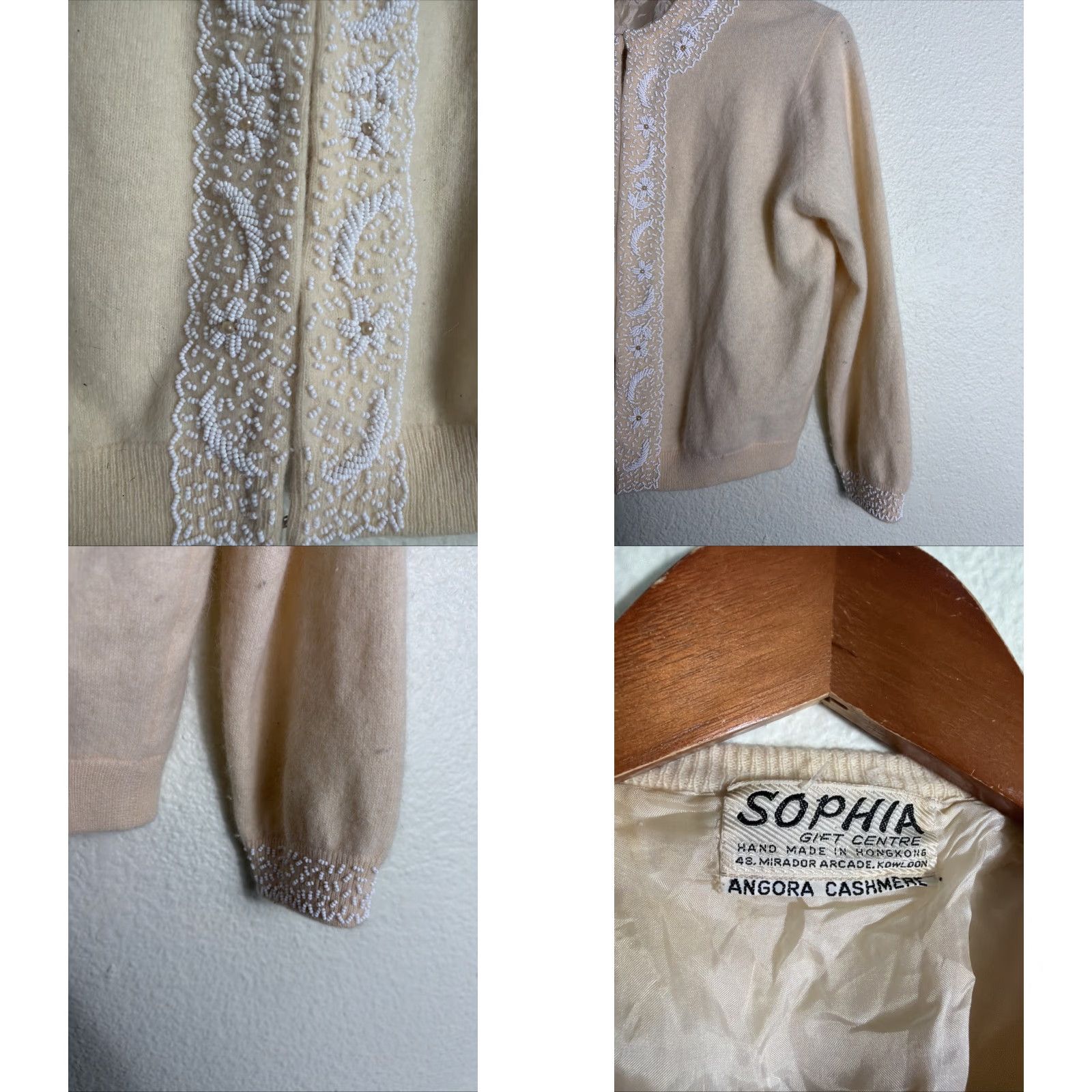 Vintage VINTAGE Sophia Cardigan Womens Small Cashmere Angora Ivory Cream Sweater 20” 20” 20” Weekend Gift Centre Handmade Size S / US 4 / IT 40 - 8 Thumbnail