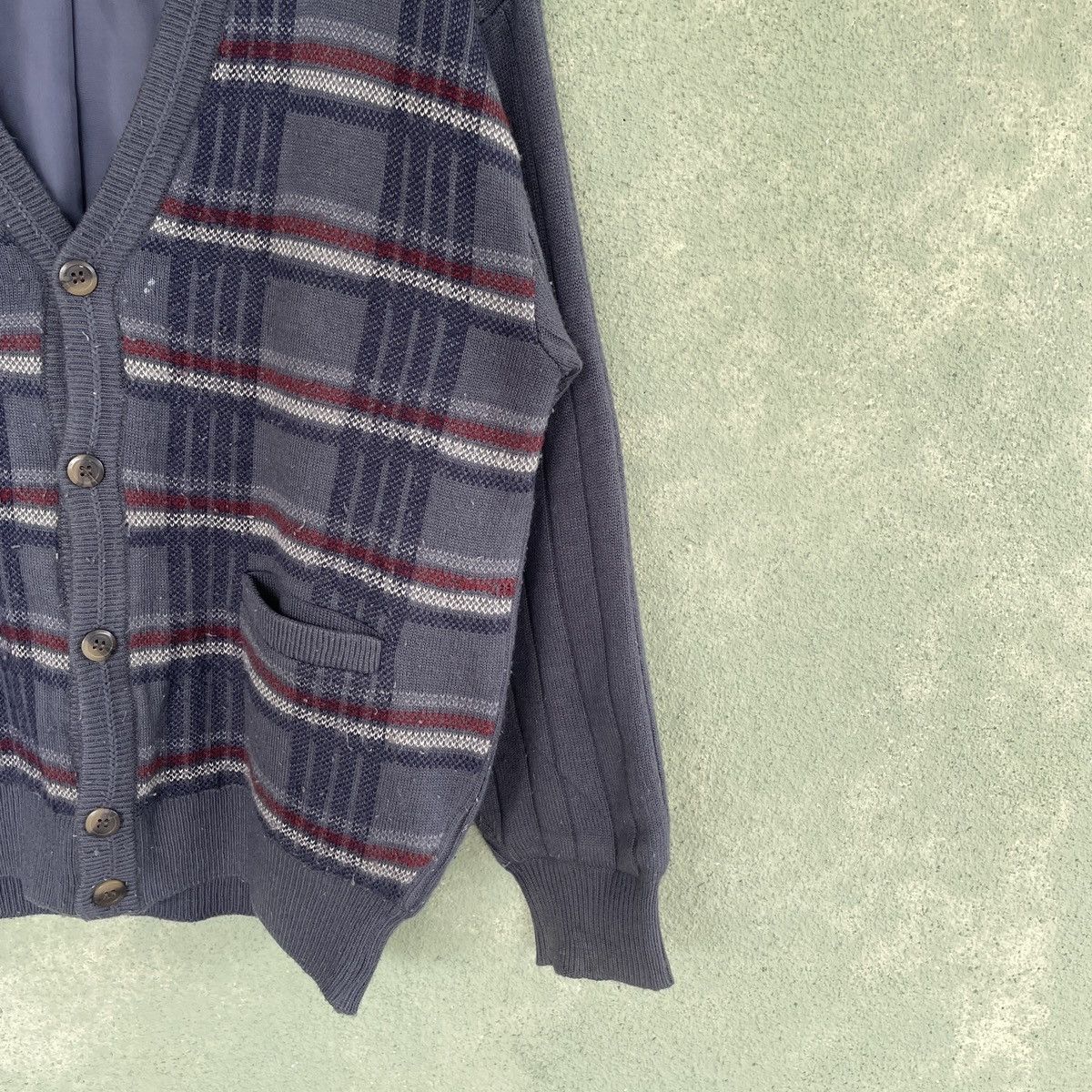 Aran Isles Knitwear × Japanese Brand Vintage Japan Kosugi Checkred Cardigan Knitwear Rare Size US M / EU 48-50 / 2 - 6 Thumbnail
