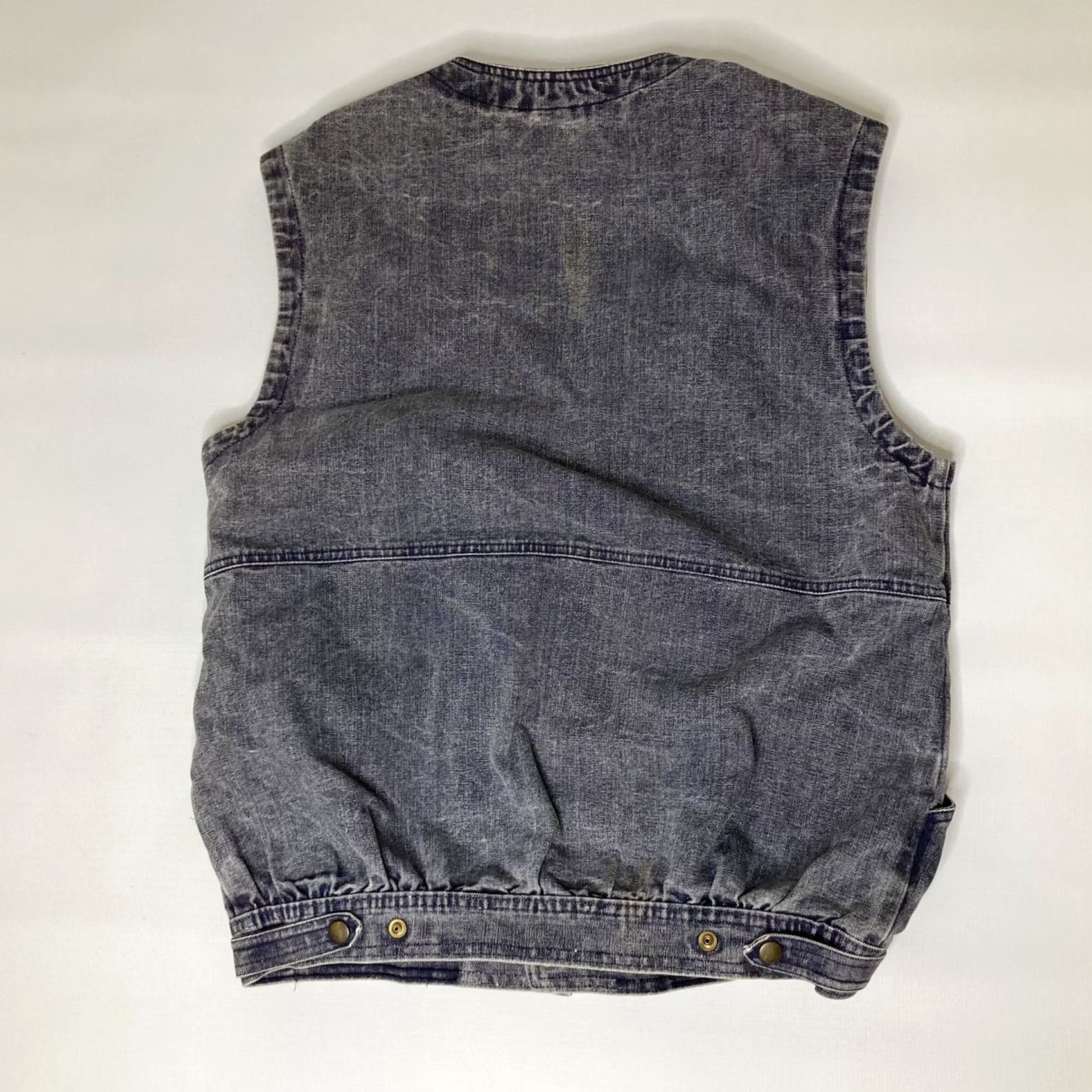 Vintage VINTAGE Bayly Jeans Denim Vest Snap Button Gray Black Wash V Neck USA Made XL Men’s Biker Style Shirt/Outerwear Size US 36 / EU 52 - 2 Thumbnail