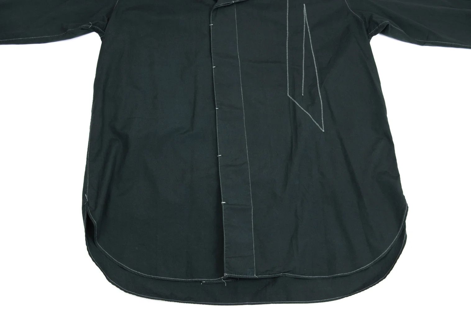 Yohji Yamamoto Yohji Yamamoto White Stitch Design Open Collar Shirt Size US M / EU 48-50 / 2 - 13 Thumbnail