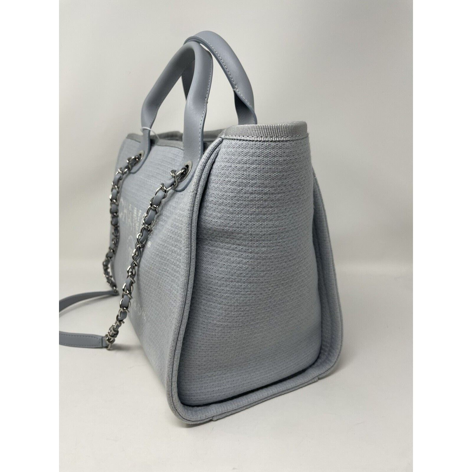 Chanel 22S CHANEL Deauville Small Grey Blue mixed Fibers Tote Bag Size ONE SIZE - 5 Thumbnail