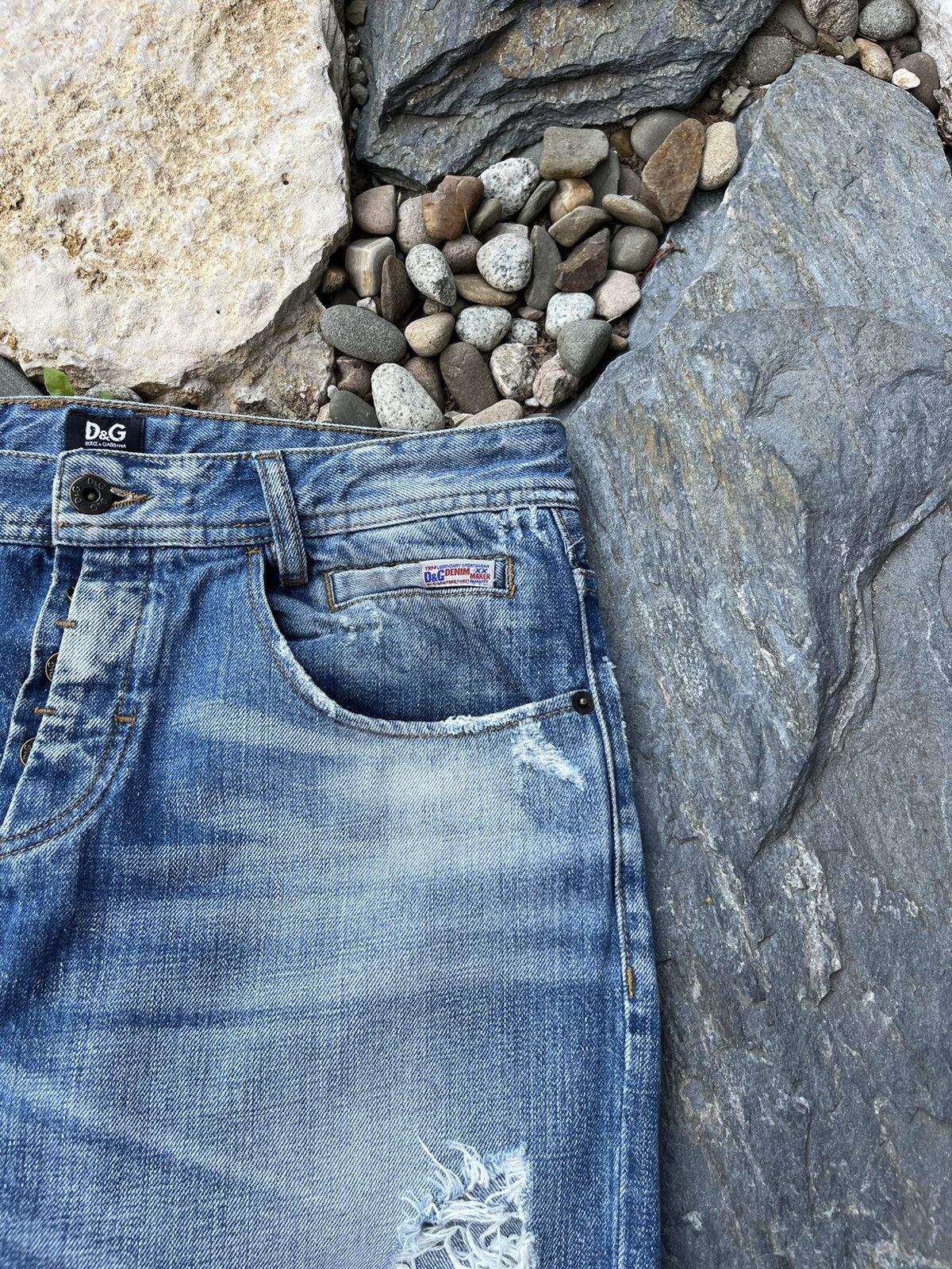Dolce & Gabbana × Jean Vintage Dolce & Gabbana y2k distressed jeans ripped pants Size US 30 / EU 46 - 6 Thumbnail
