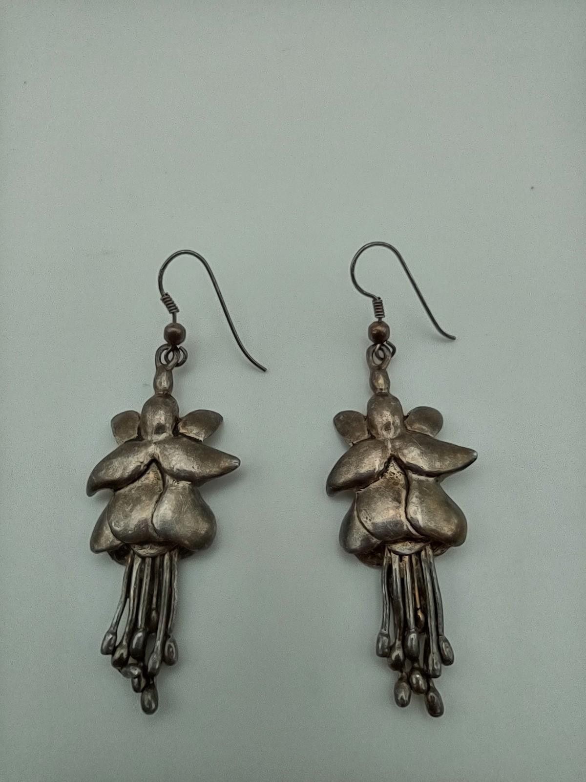 The Unbranded Brand Sterling Silver Artisan Statement Earrings Heavy 17.4g Size ONE SIZE - 1 Thumbnail